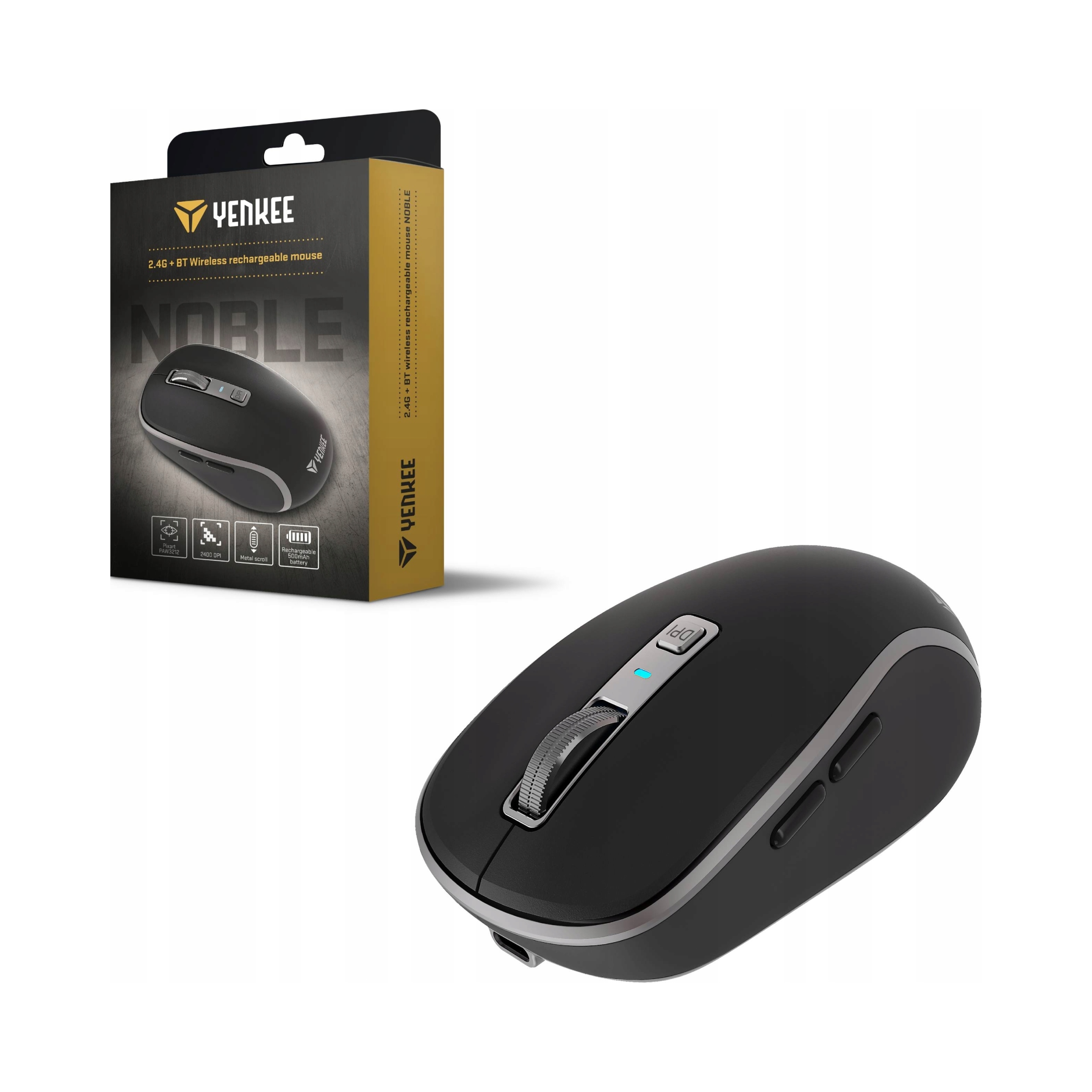 Bezdrátová myš Yenkee Yms 2085BK s optickým senzorem