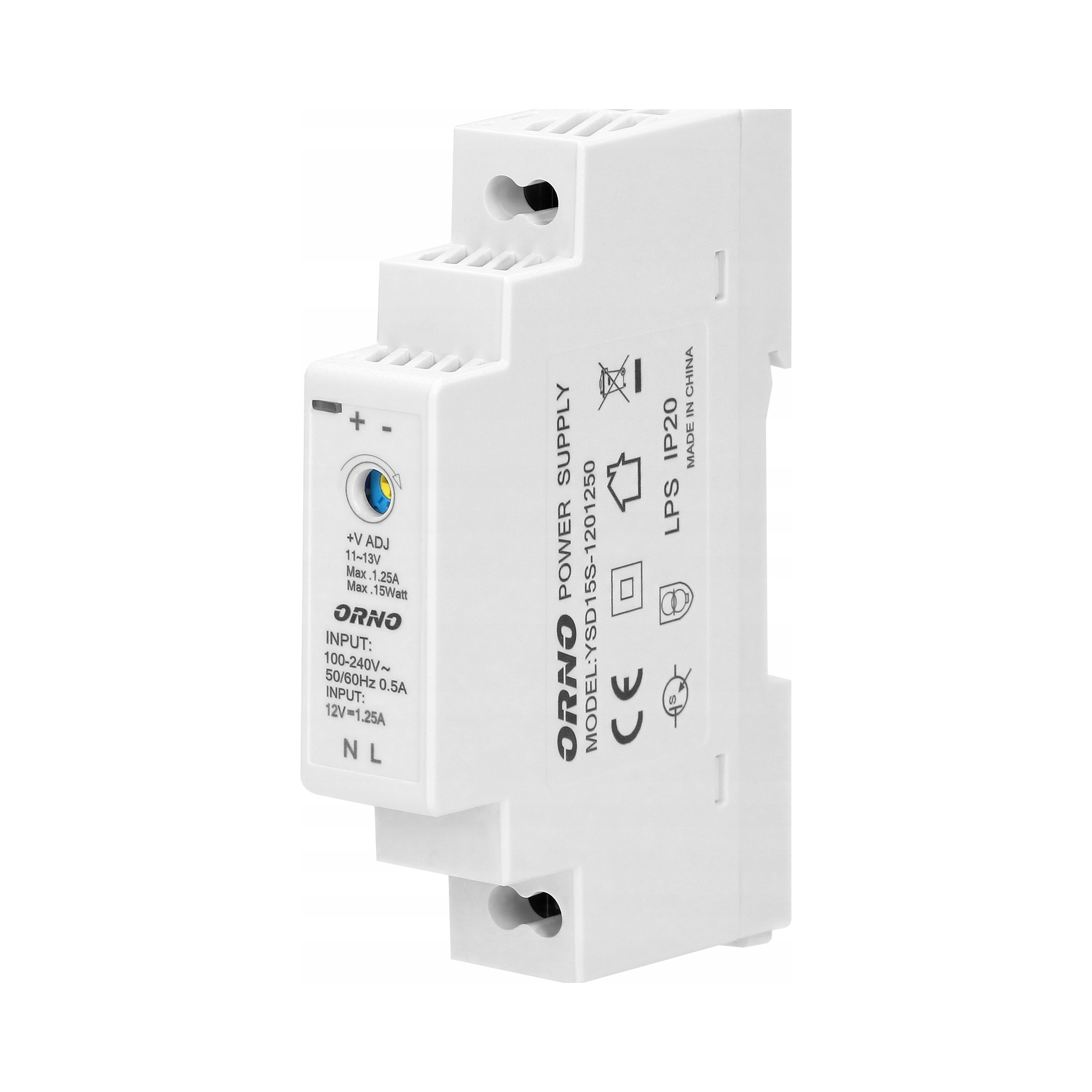 2x Napájecí Zdroj Na Din Lištu 12VDC, 1,25A, 15W, Šířka 1 Modul ON-1642