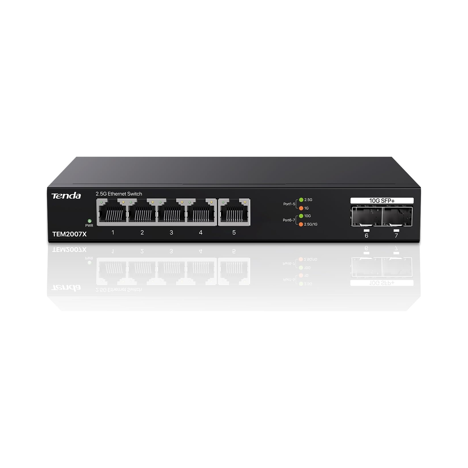 Tenda TEM2007X Multi-gigabit switch, 5x 2.5G RJ45 2x 10G Sfp+ port,…