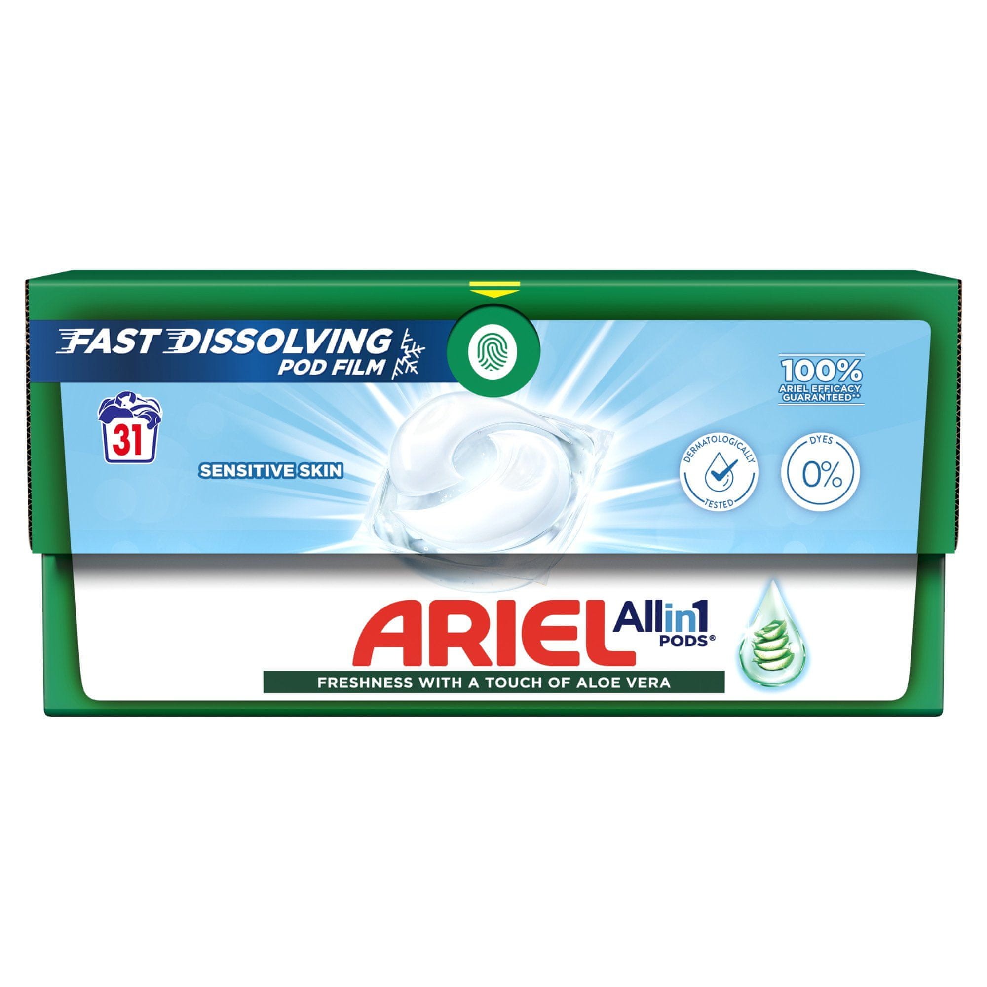 Kapsle na praní bílých, světlých tkanin Ariel Sensitive /31x24,2g 31pr