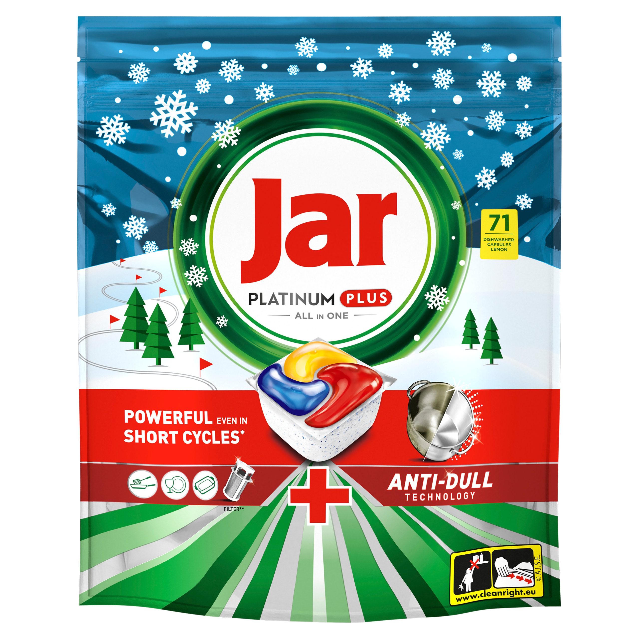 Jar Platinum Plus All In One kapsle do myčky nádobí Lemon, 71 ks