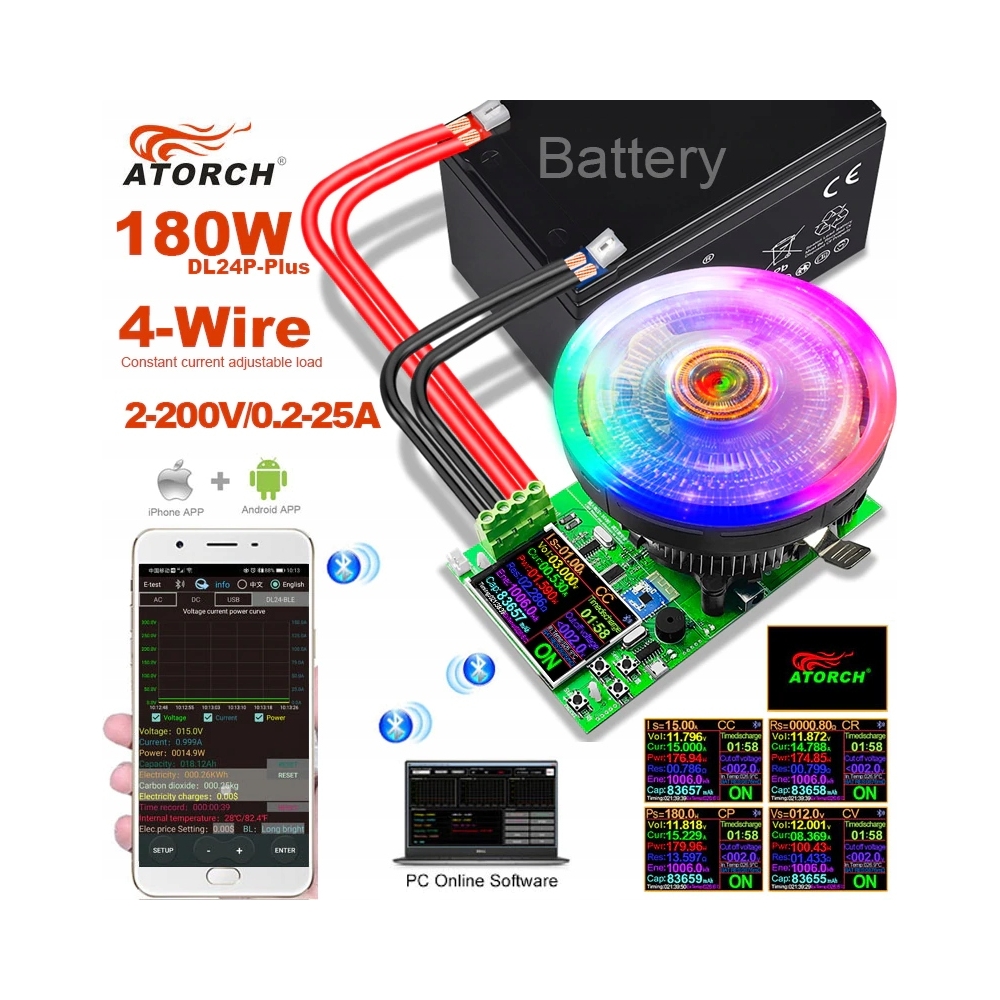 Elektronické zaťaženie DL24P-Plus 180W 200V 25A Bluetooth