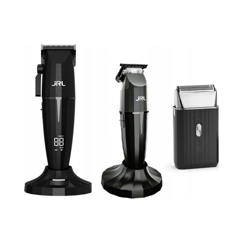 Zestaw bezprzewodowy Jrl Onyx trymer maszynka golarka 2 stacje Black