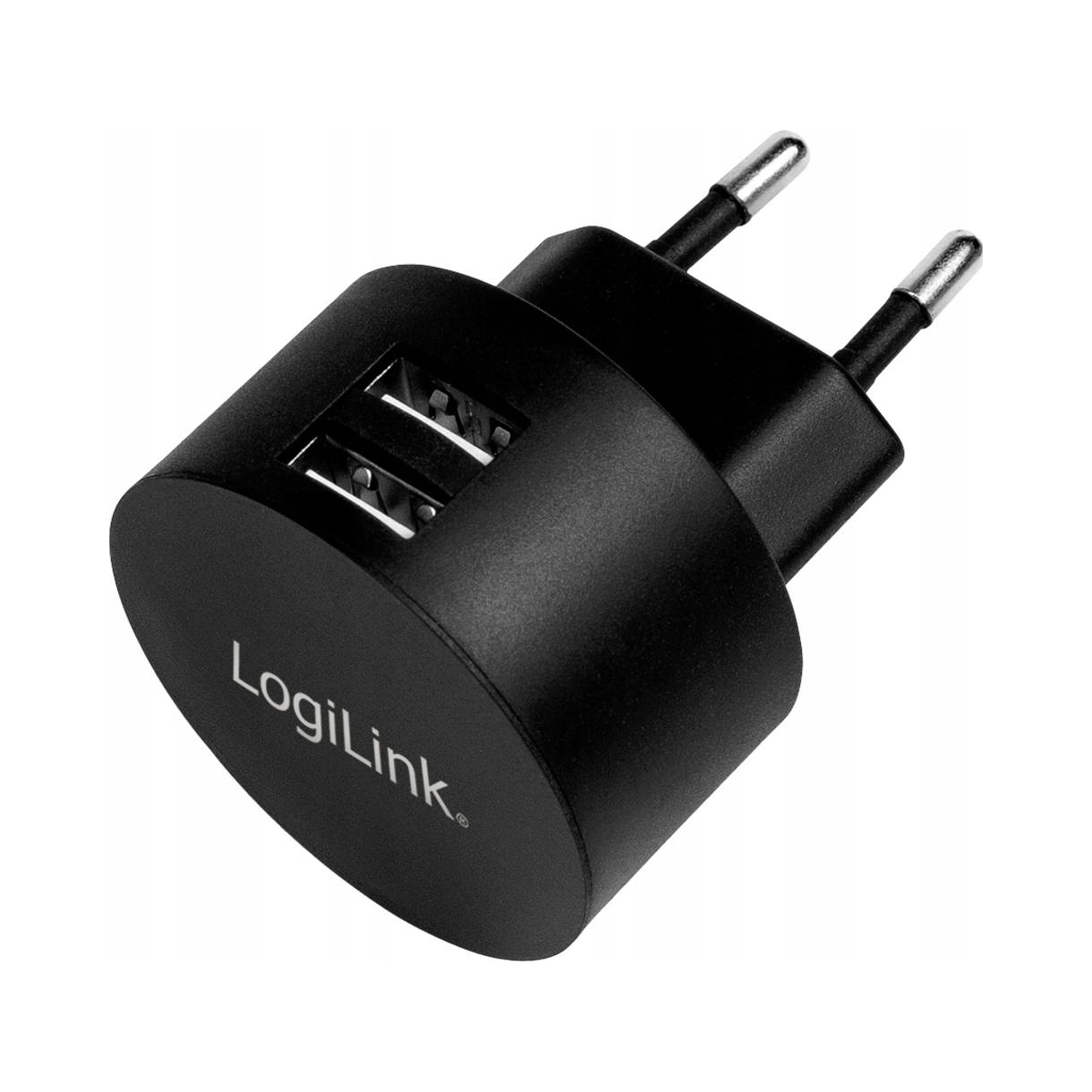 Ładowarka sieciowa LogiLink PA0218 Usb 10,5 W, okrągła, 2x Usb-a, czarna