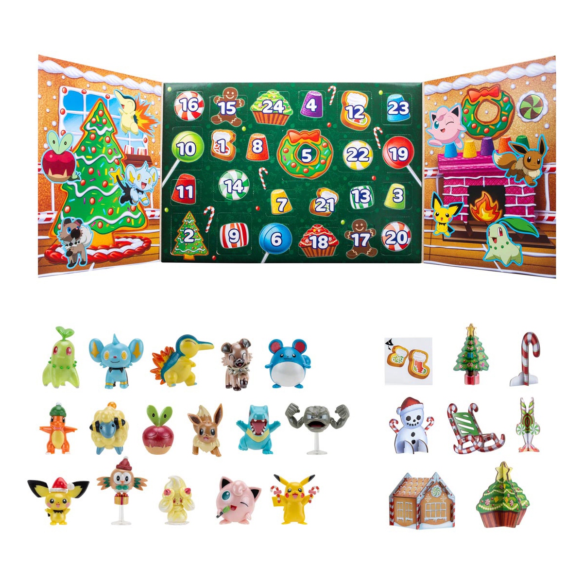 Адвент-календарь Pokemon 2023 PKW3066, 16 фигурок и 8 аксессуаров, от 4 лет — фото 2