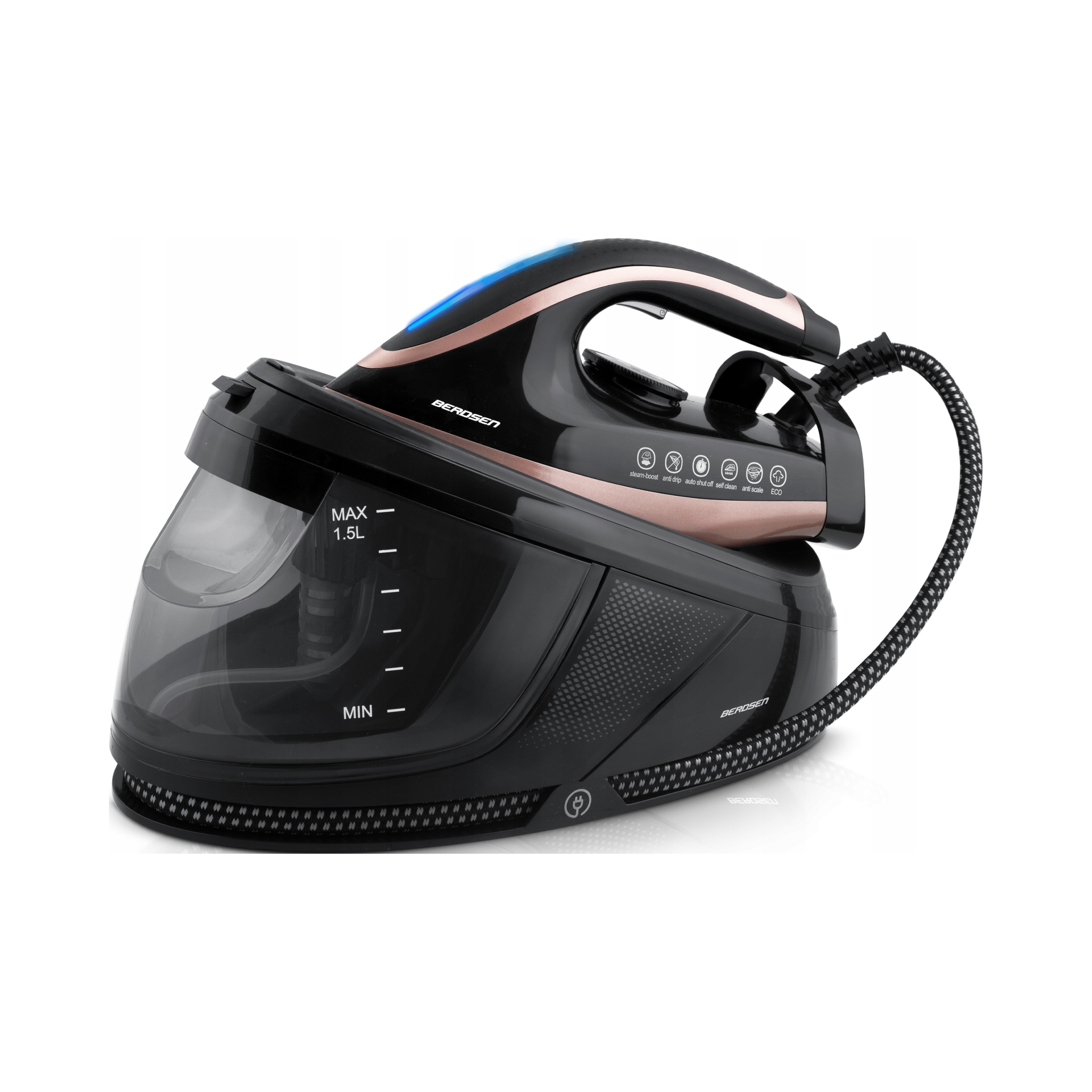 Berdsen BD-334 Parný generátor s keramickým povrchom 3000 W, čierno-zlatý