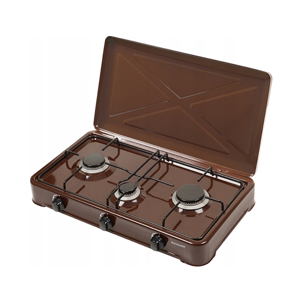 Kuchenka przenośna turystyczna nastawna Ravanson K 03 Br brązowa 3 palniki