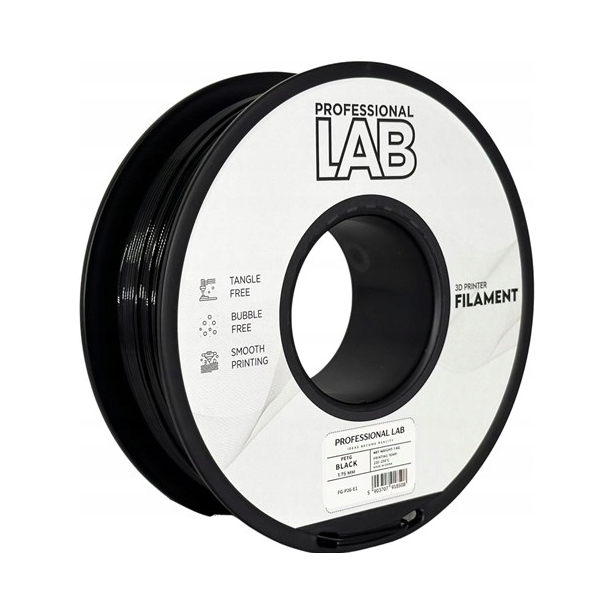 Filament PETG czarny 1,75 mm 1 kg Professional Lab