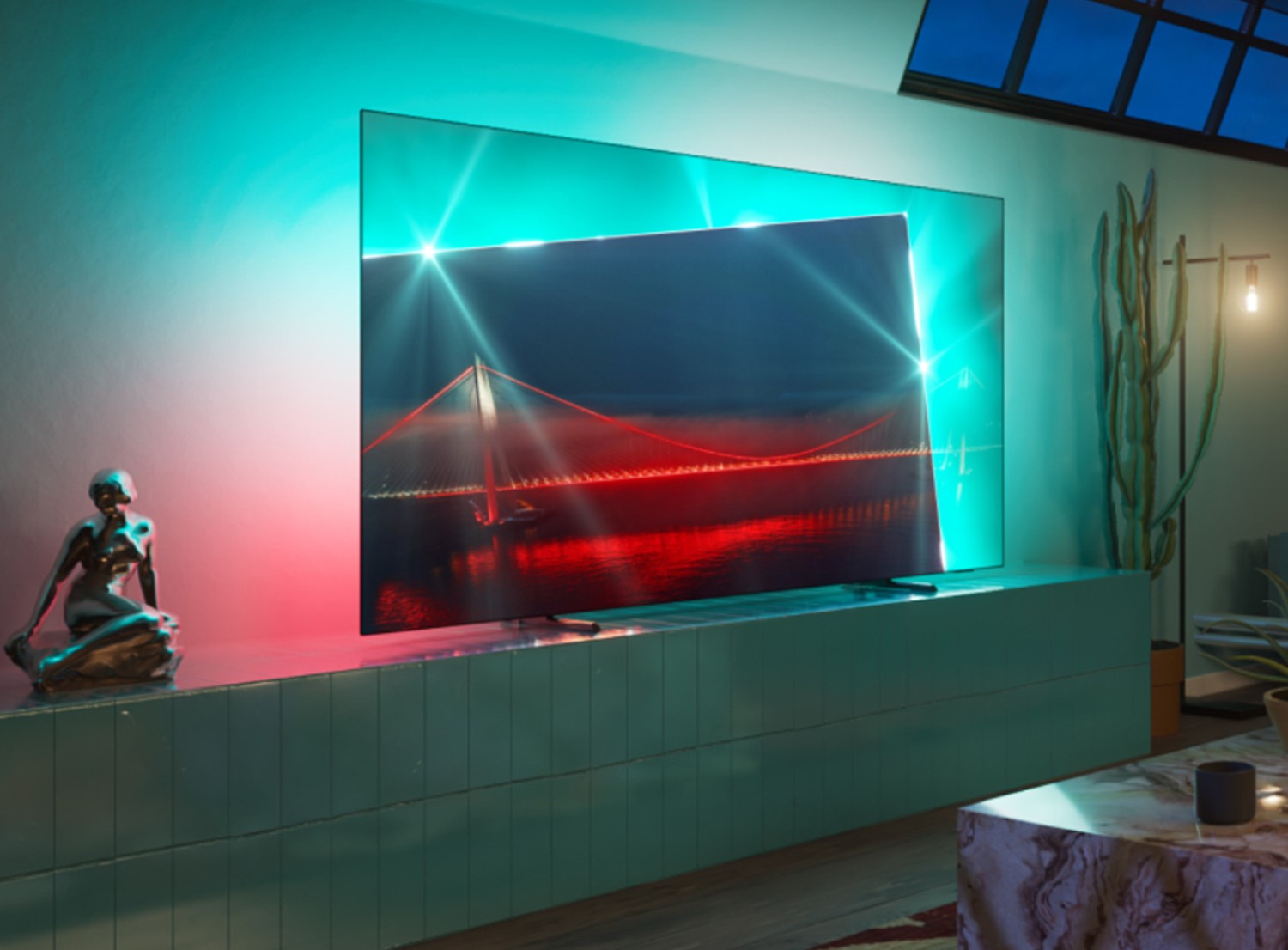 TELEWIZOR PHILIPS OLED 55OLED718 4K UHD DVB-T2 120Hz HDMI 2.1 AMBILIGHT Kod producenta 55OLED718/12