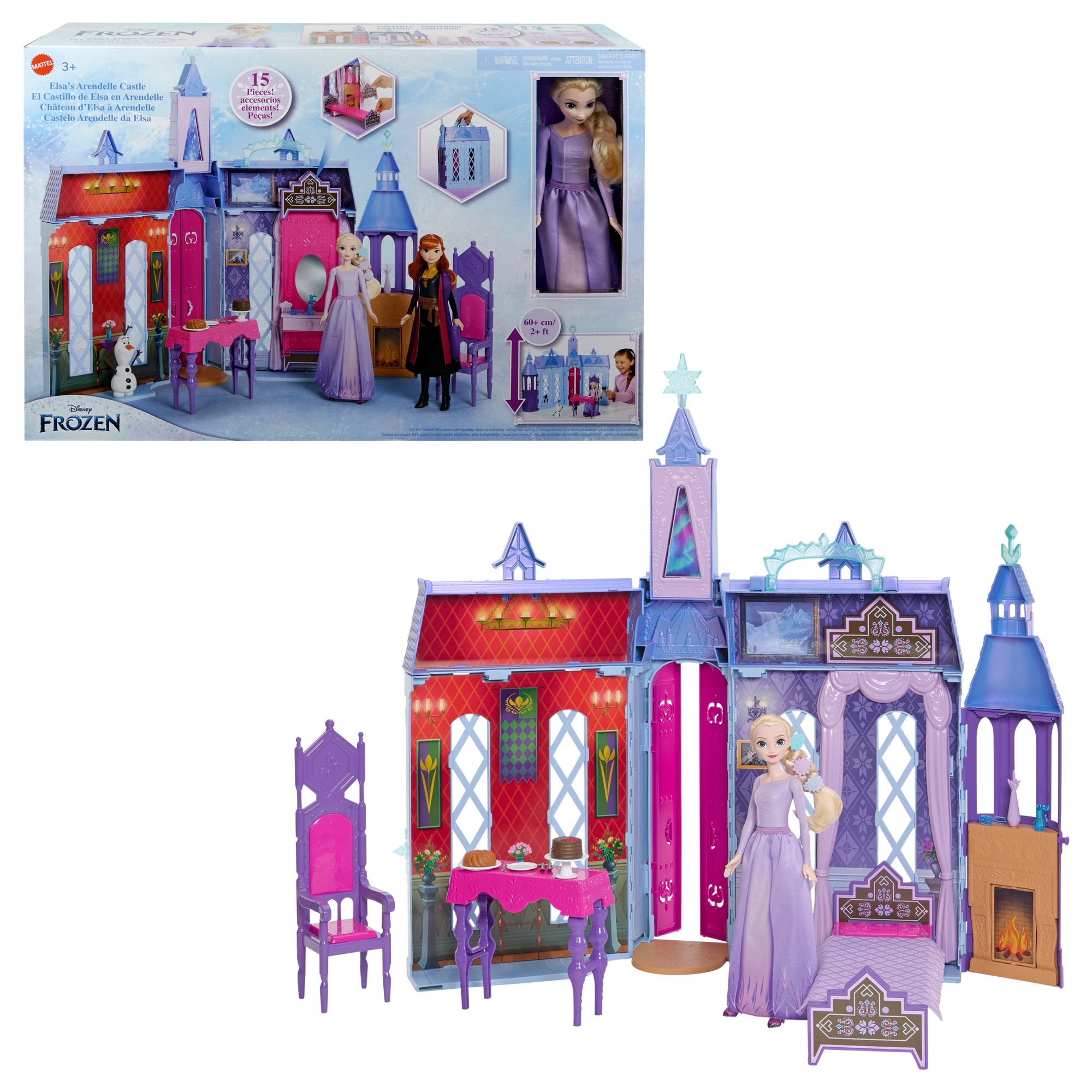 Mattel Disney HLW61 Kraina Lodu zamek Arendelle lalka Elsa domek dla lalek
