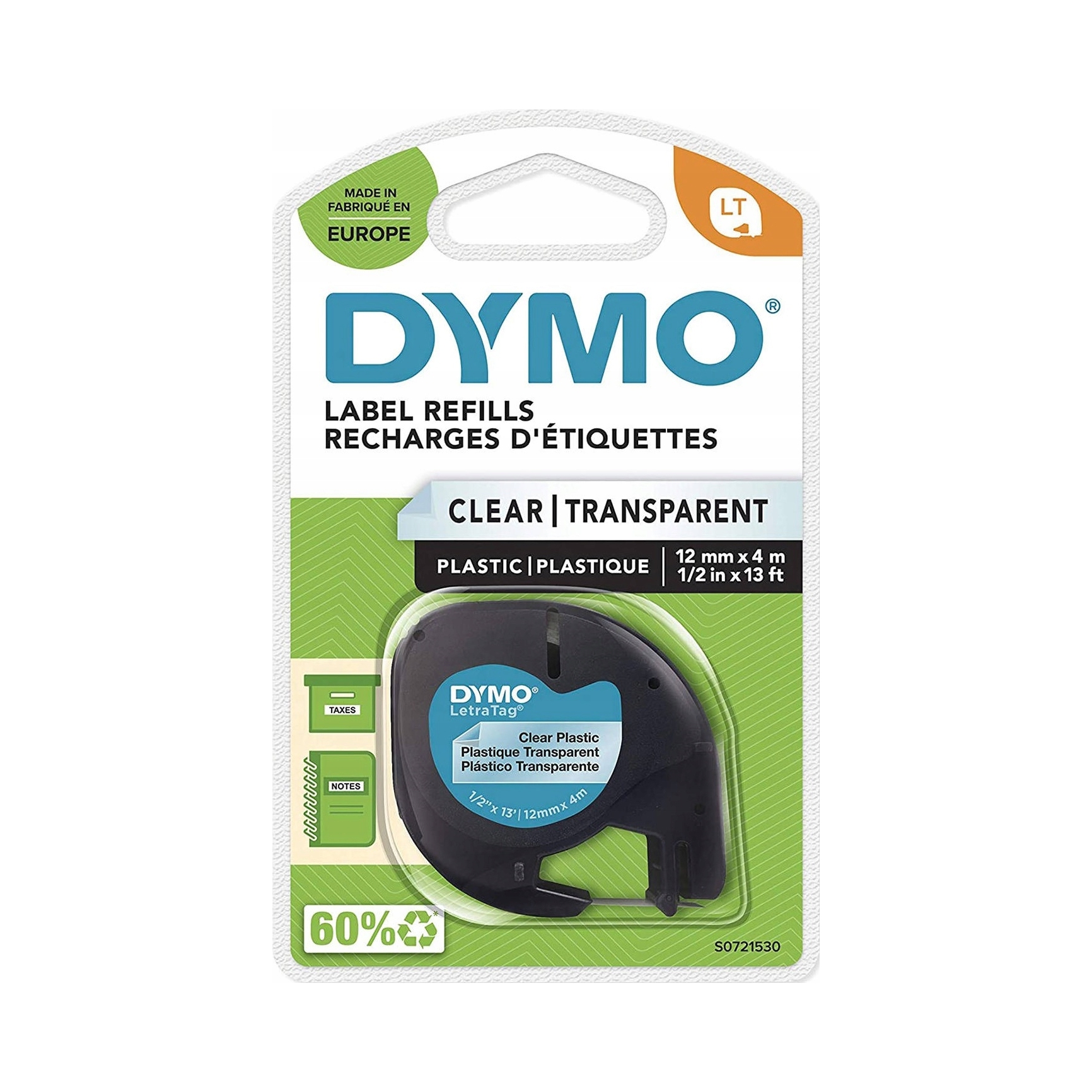 Przezroczysta taśma Dymo S0721530 12 mm x 4 m