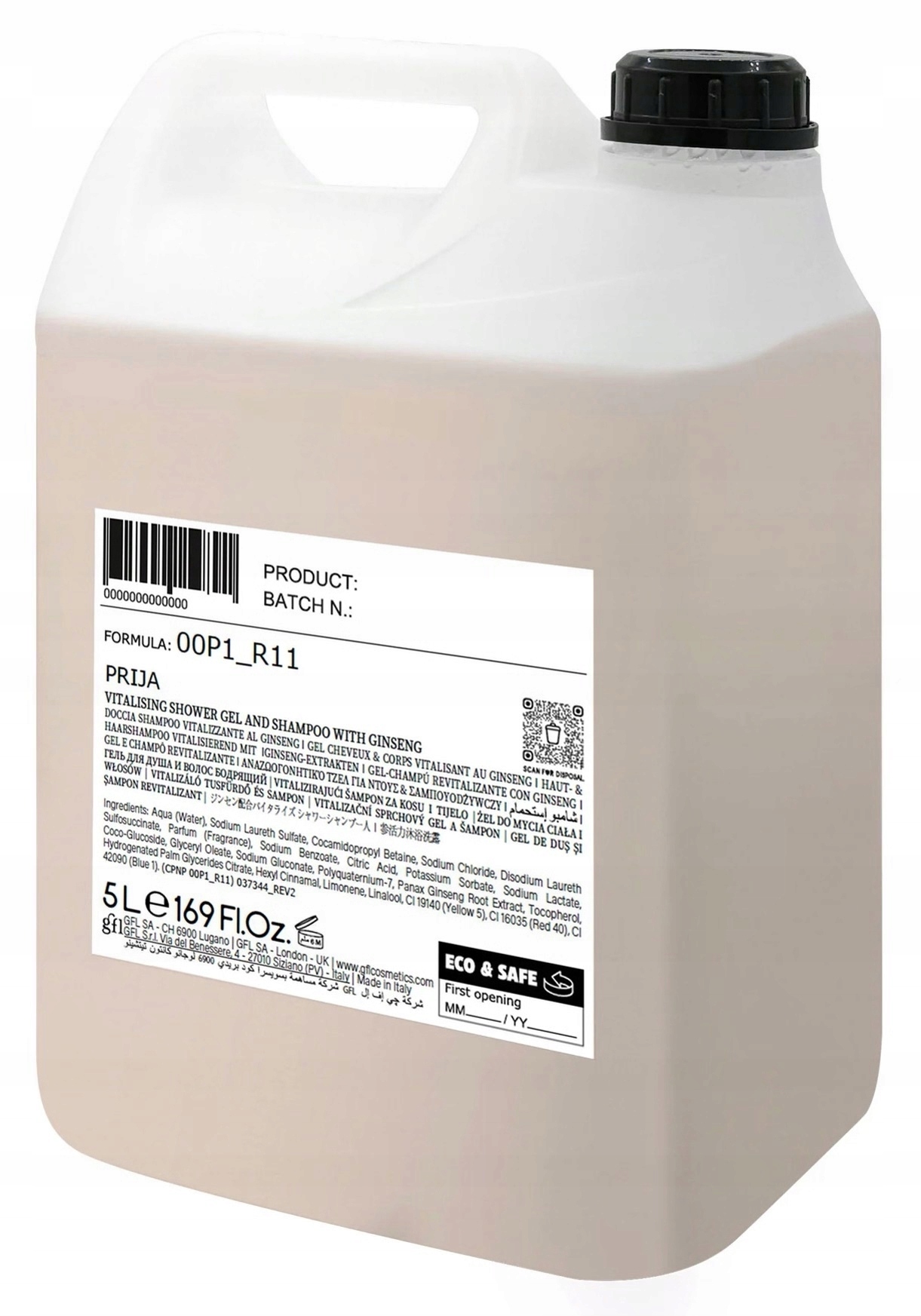 Prija 5 l szampon i żel pod prysznic z żeń-szeniem 2w1