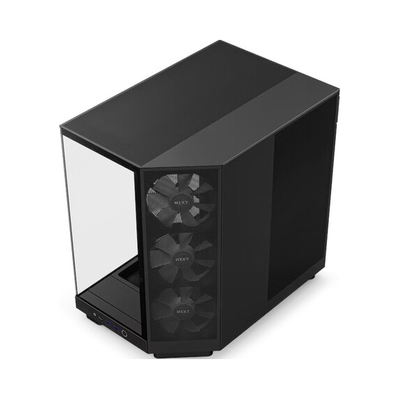 Počítačová Skříň Nzxt H6 Flow Rgb Midi Tower černé s oknem a 3 ventilátory