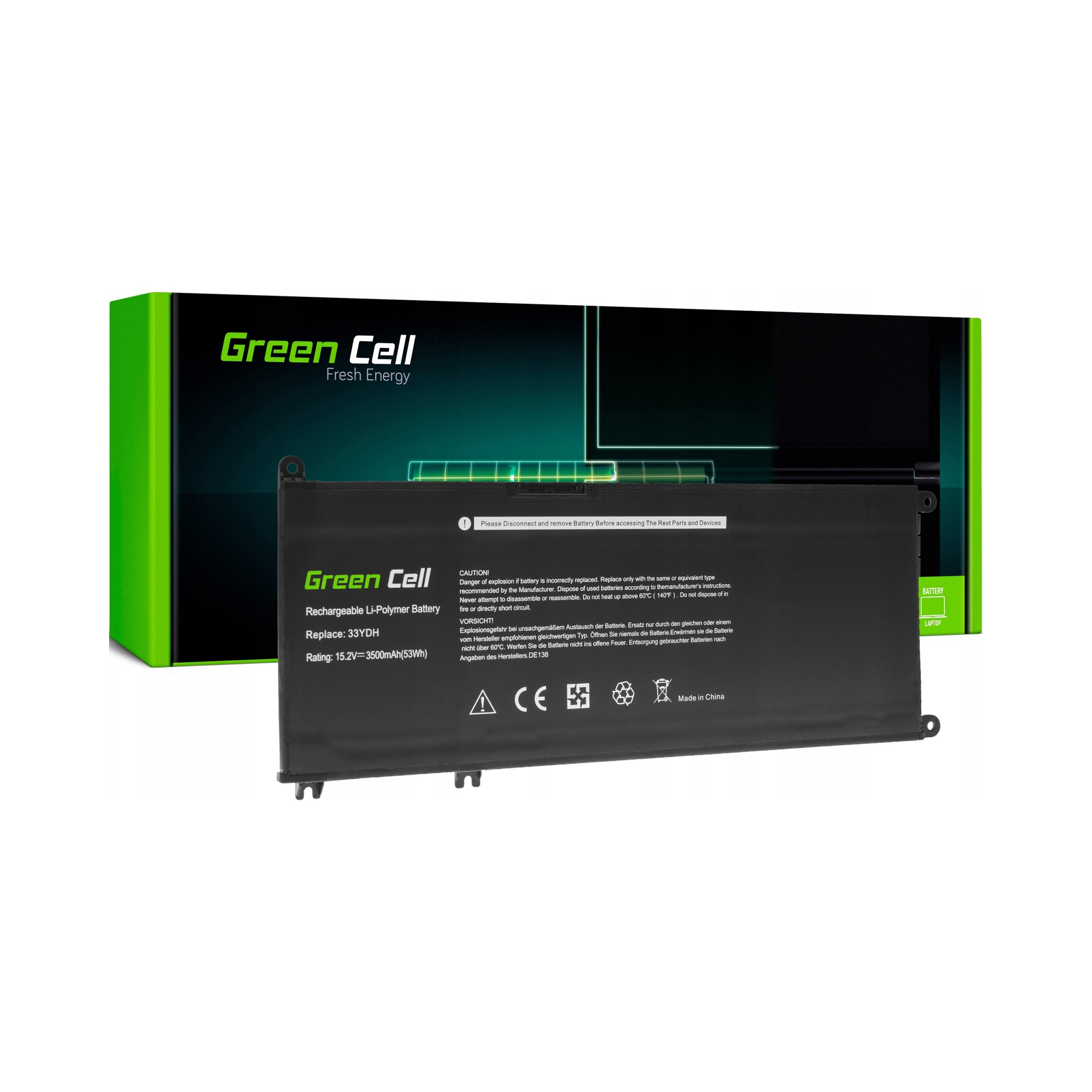 Green Cell Bateria do Dell G3 3579 33YDH 15,2V 3,5Ah