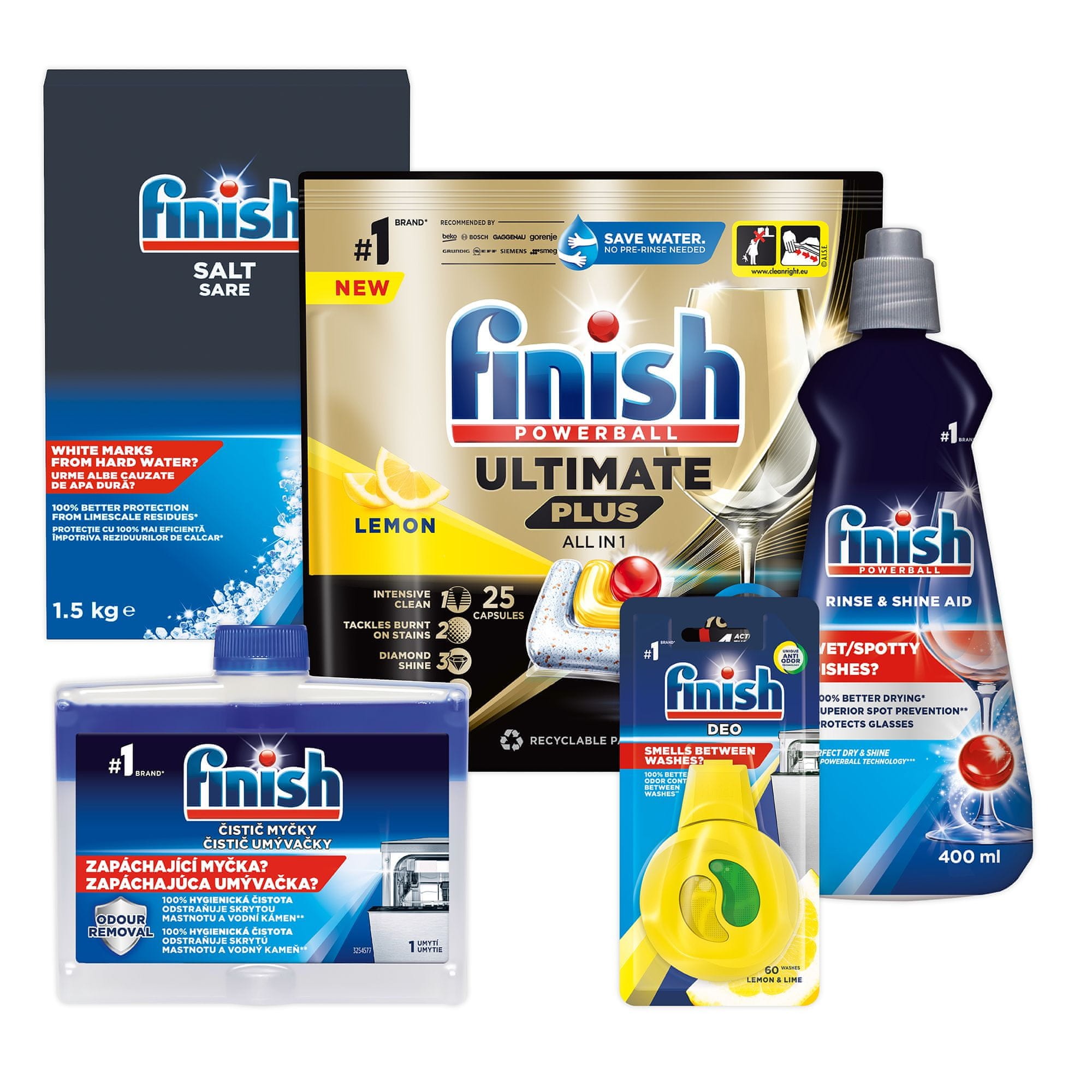 Levně Finish Starter pack Ultimate Plus All in 1 kapsle do myčky 25 ks Citron