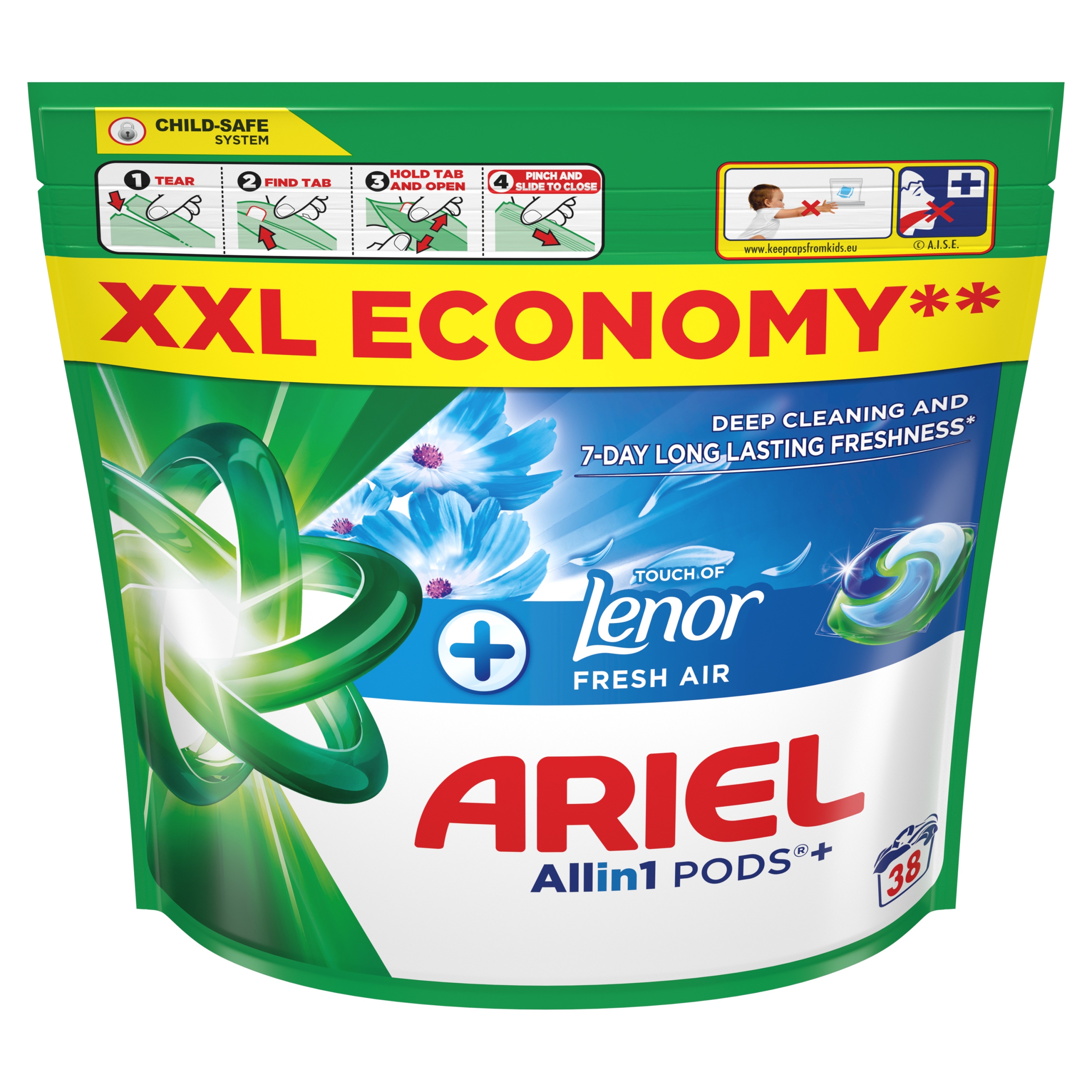 Levně Ariel Fresh Air Allin1 +, kapsle na praní, 38 praní