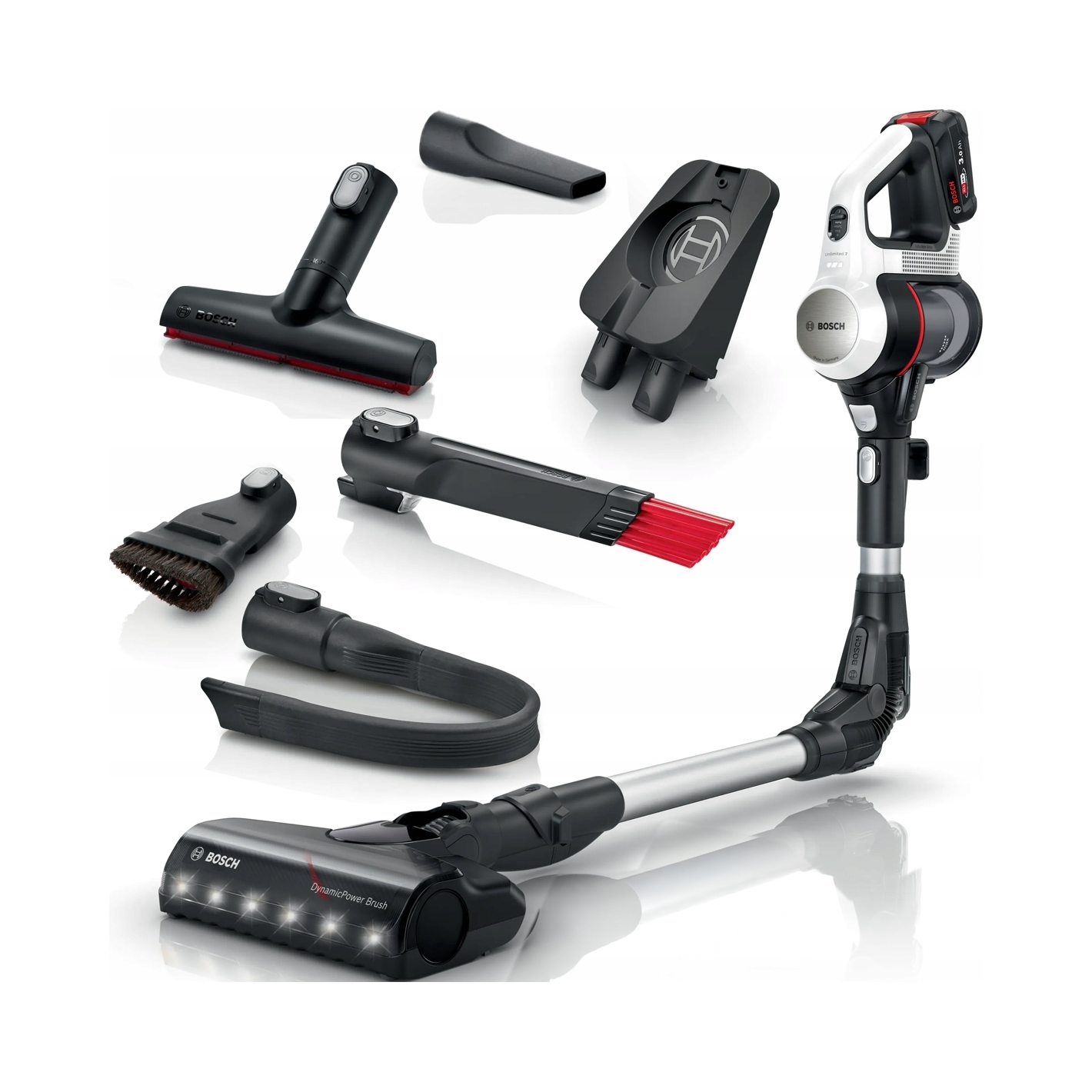 Bezdrátový tyčový vysavač Bosch BCS711XXL s elektrickým kartáčem a Led osvětlením 2v1