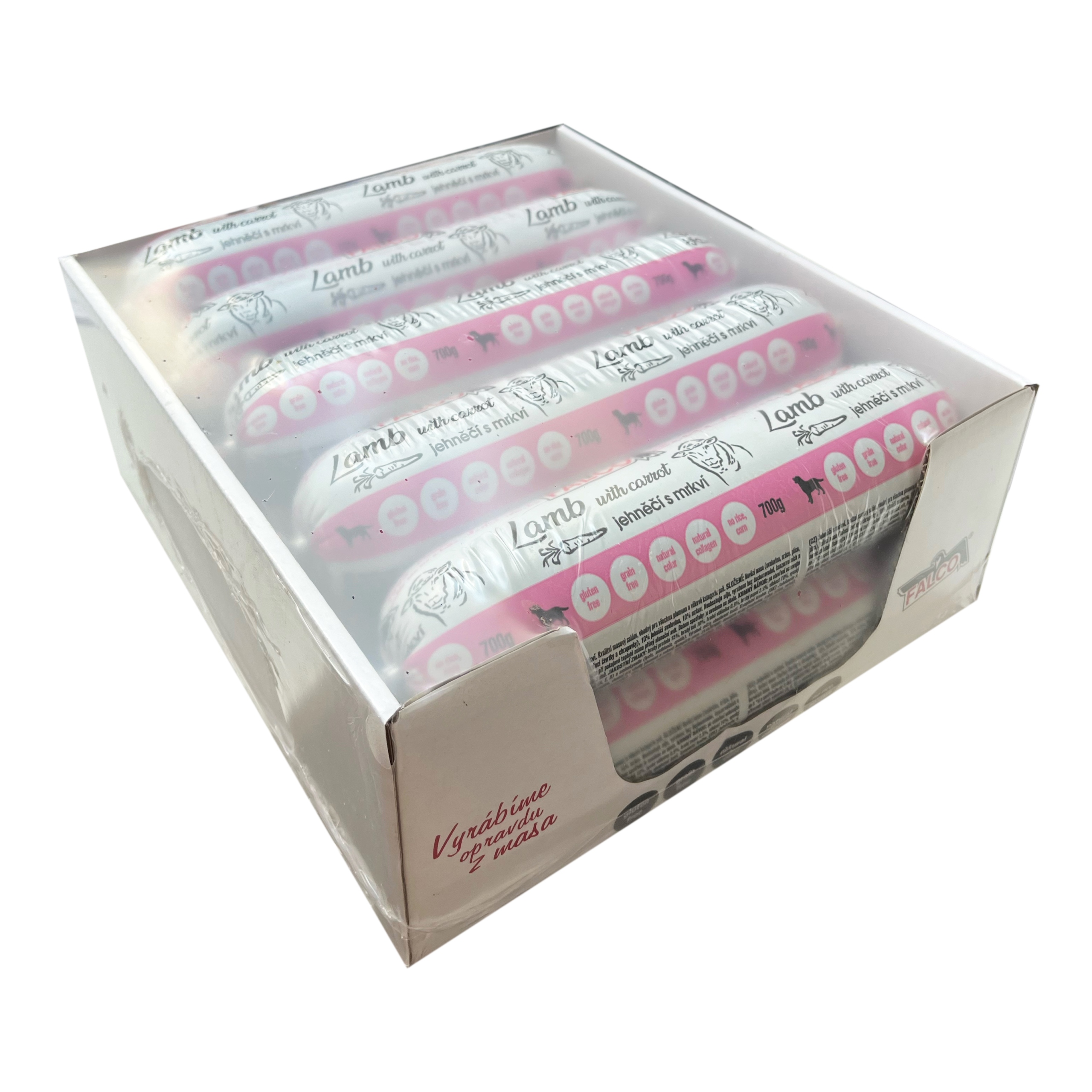 Levně Salám pro psy- jehněčí s mrkví Falco 700 g