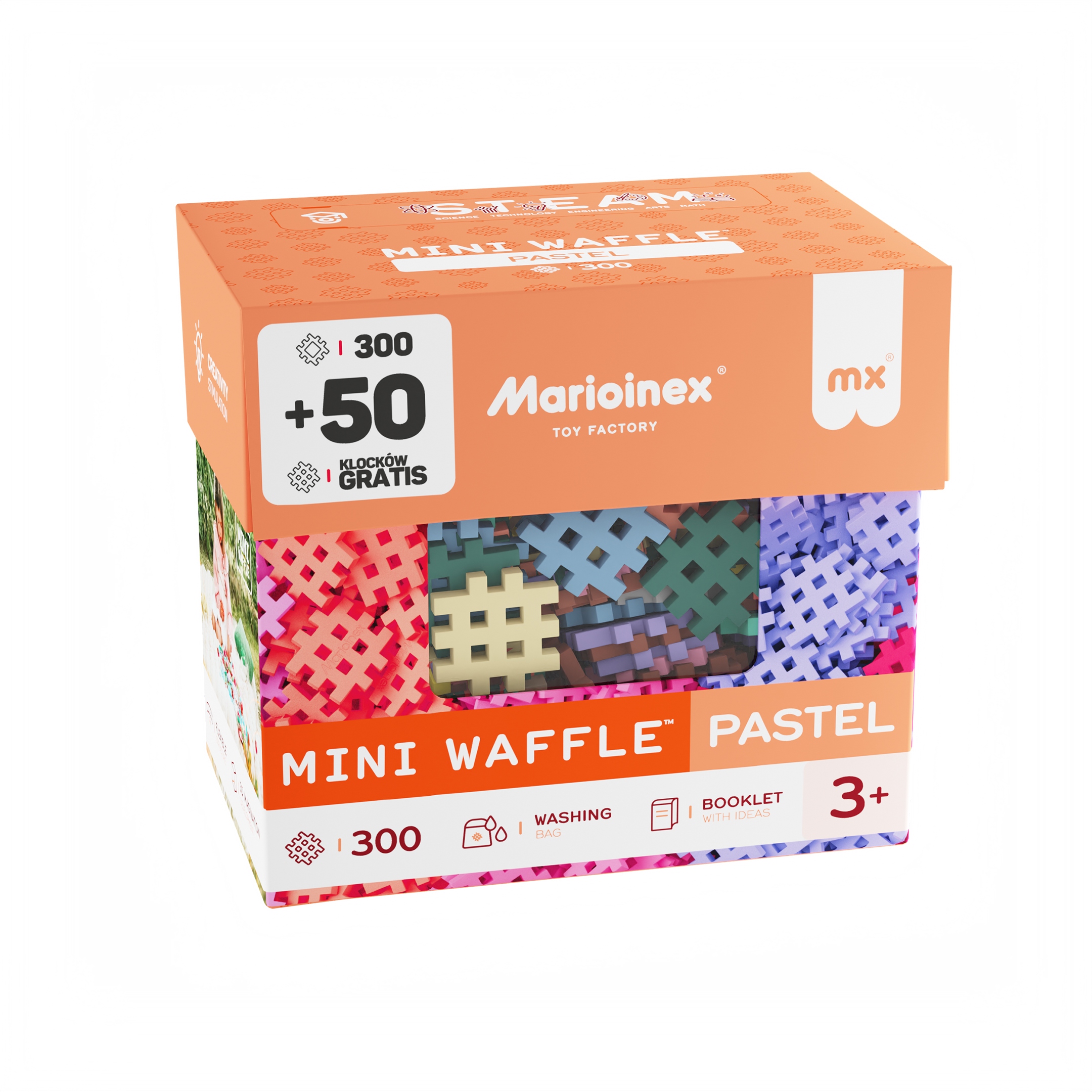 Marioinex Mini Waffle Pastel klocki 350 elementów