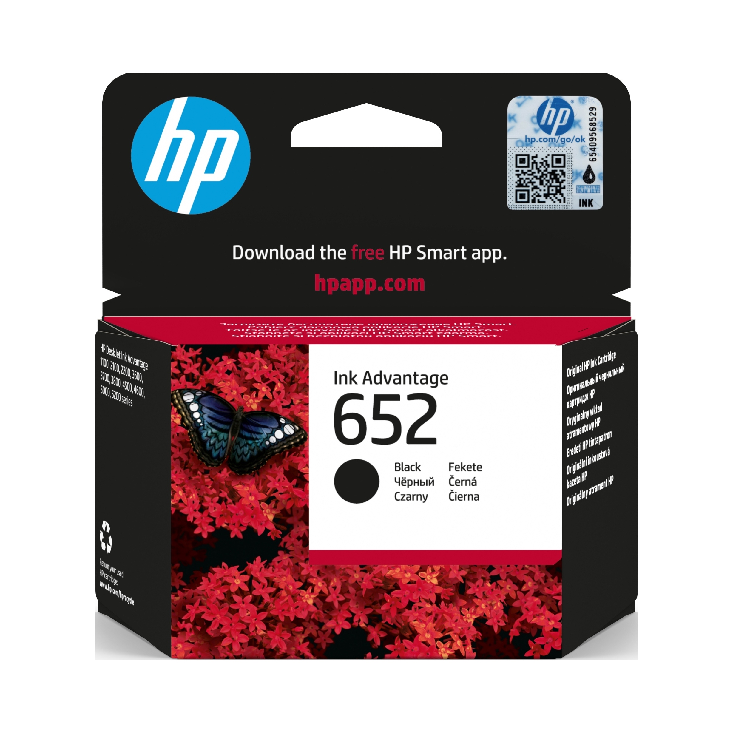 Inkoust Hp č.652 F6V25AE černý Oem originální