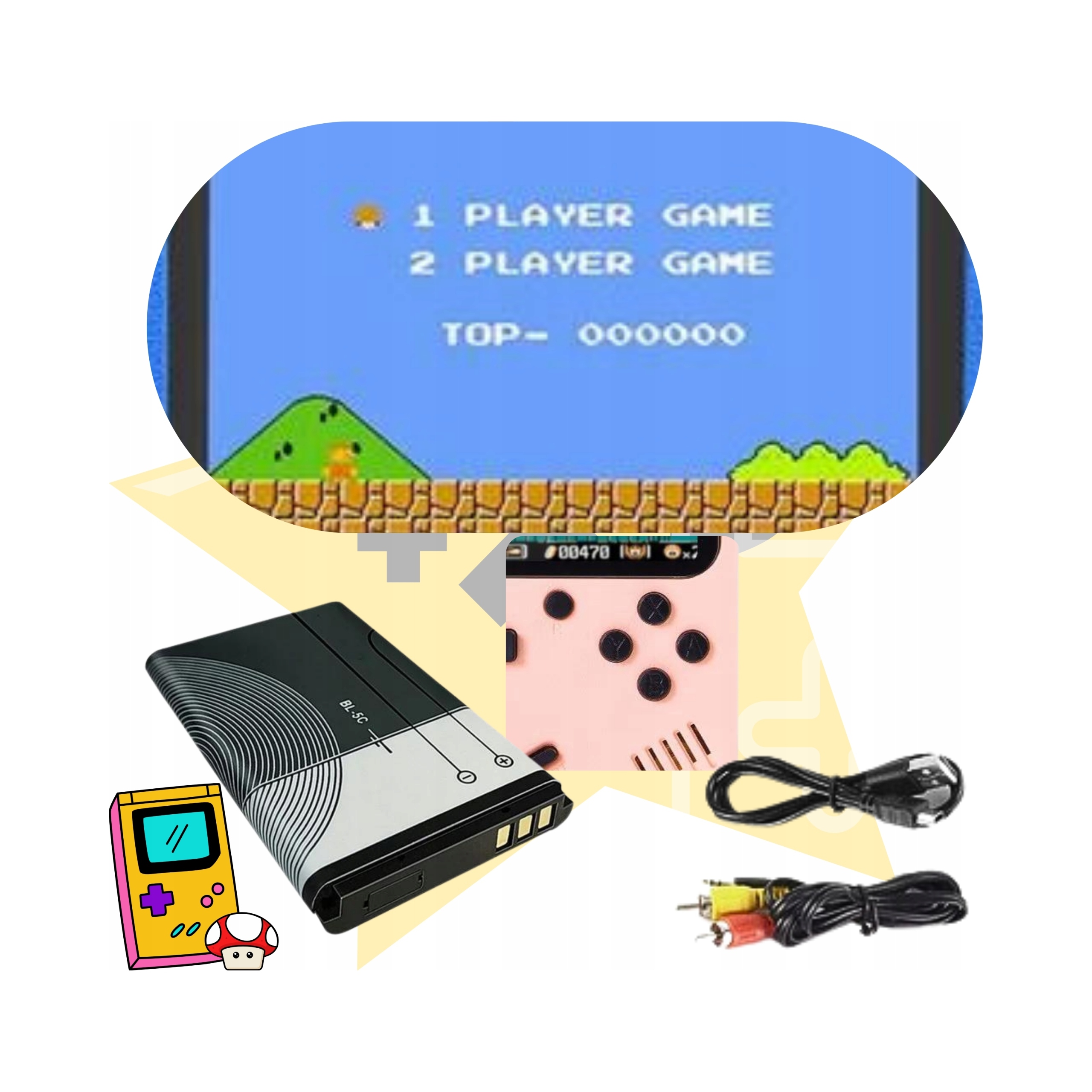 Konsola przenośna SUP Game Box Plus 500 gier różowa 3 cale