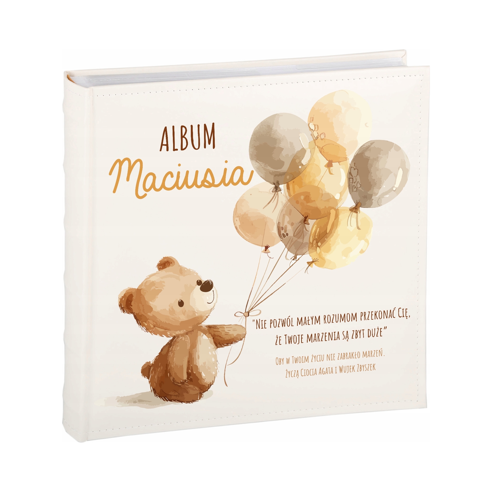 Duży album dziecka na zdjęcia wsuwane 500 zdjęć 10x15 nadruk Roczek Chrzest