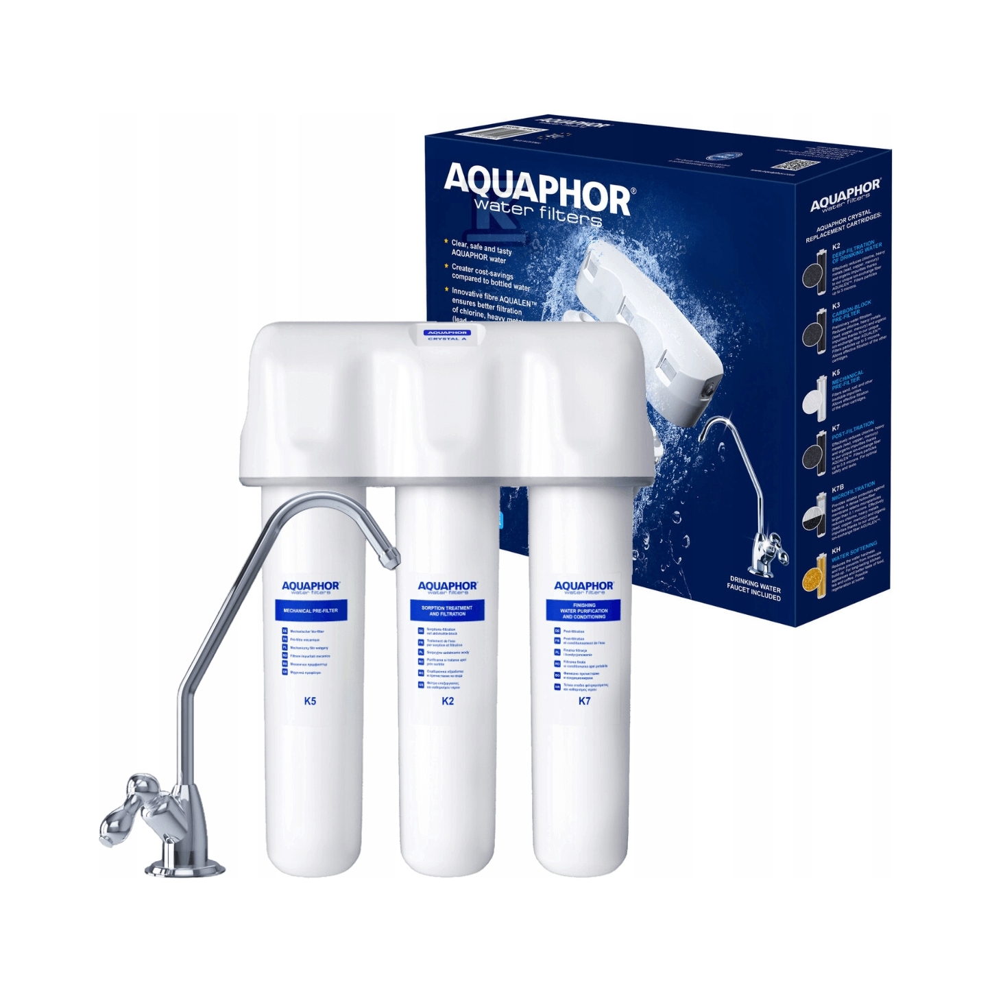 Filtr kuchenny Aquaphor Kryształ A pod zlew, kran