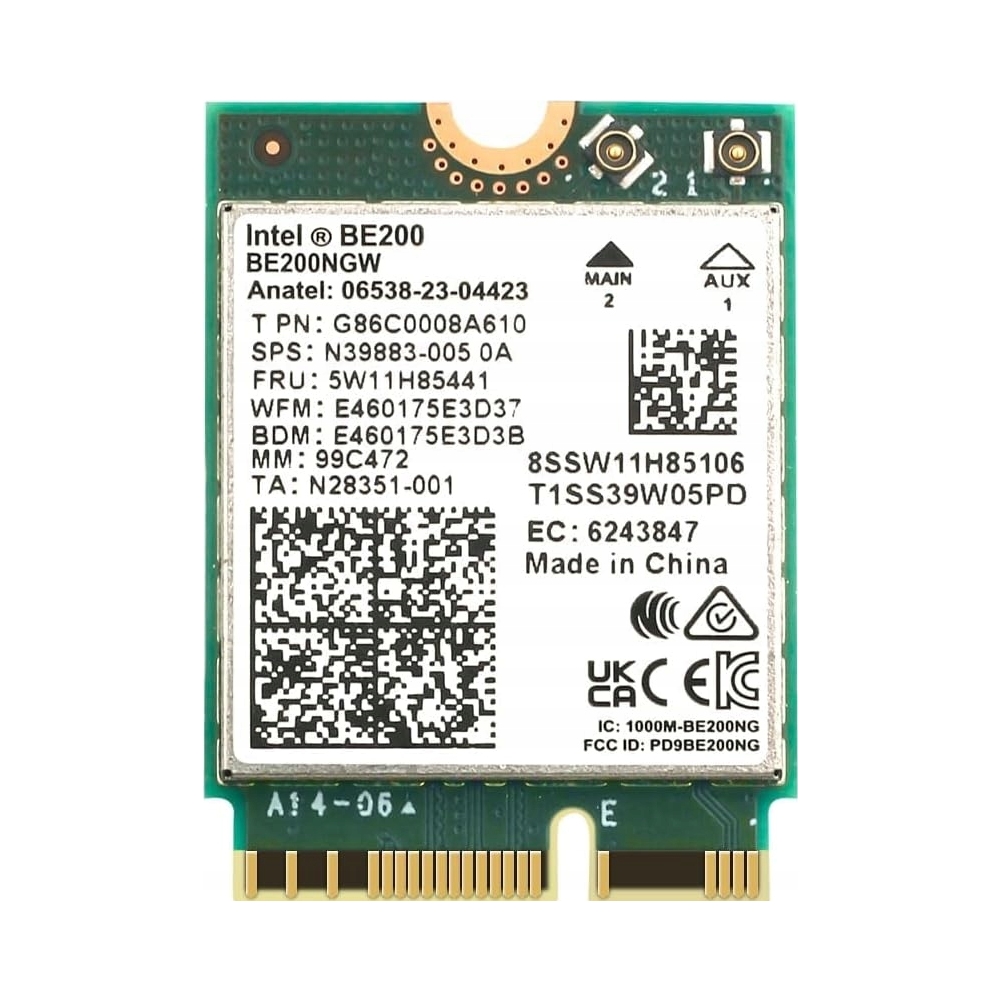Intel Wi-Fi 7 BE200 Interní Wlan Bluetooth 5800 Mbit/s