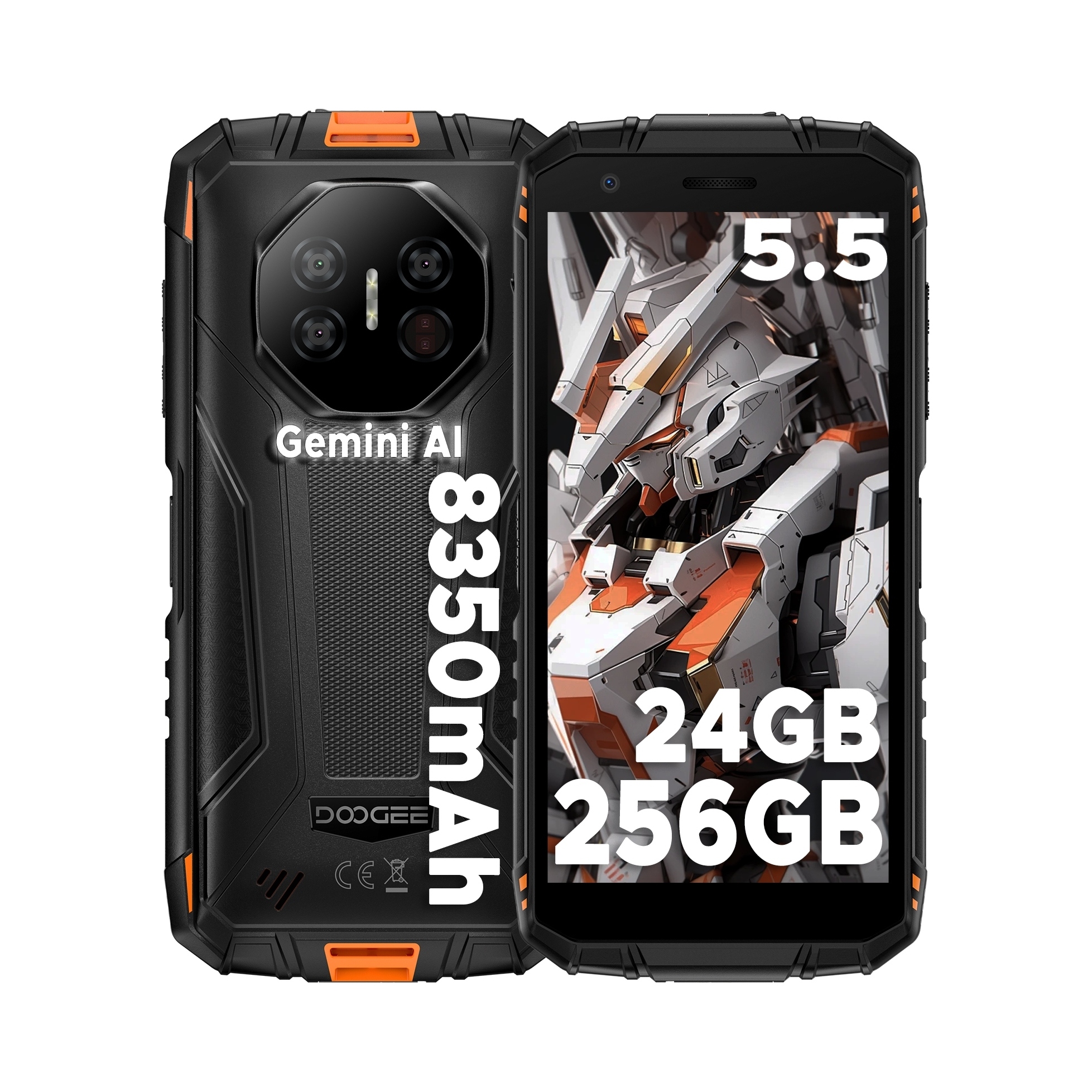 Pancéřový smartphone Doogee Fire3Ultra 8350mAh24+256GB IP69K/NFC/Vojenský/SIM