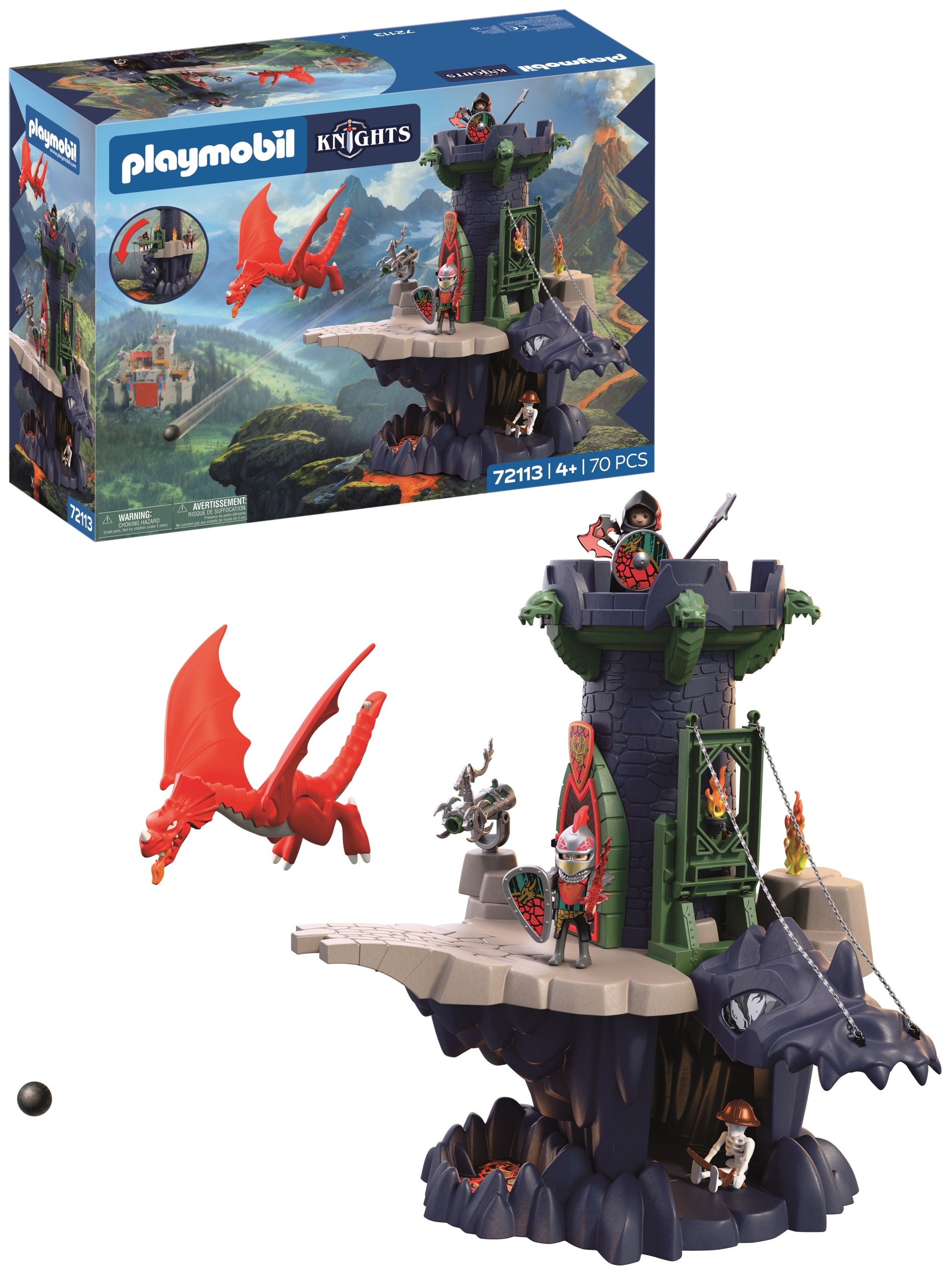 Playmobil Knights Wieża rycerzy herbu Smok z mostem zwodzonym Figurki
