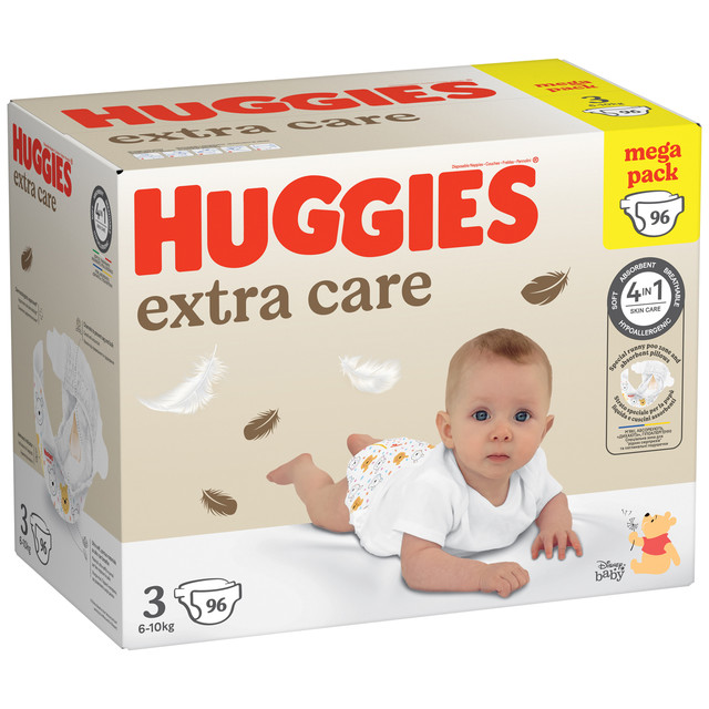 Pieluszki Huggies Extra Care Rozmiar 3 96 szt. 6-10 kg