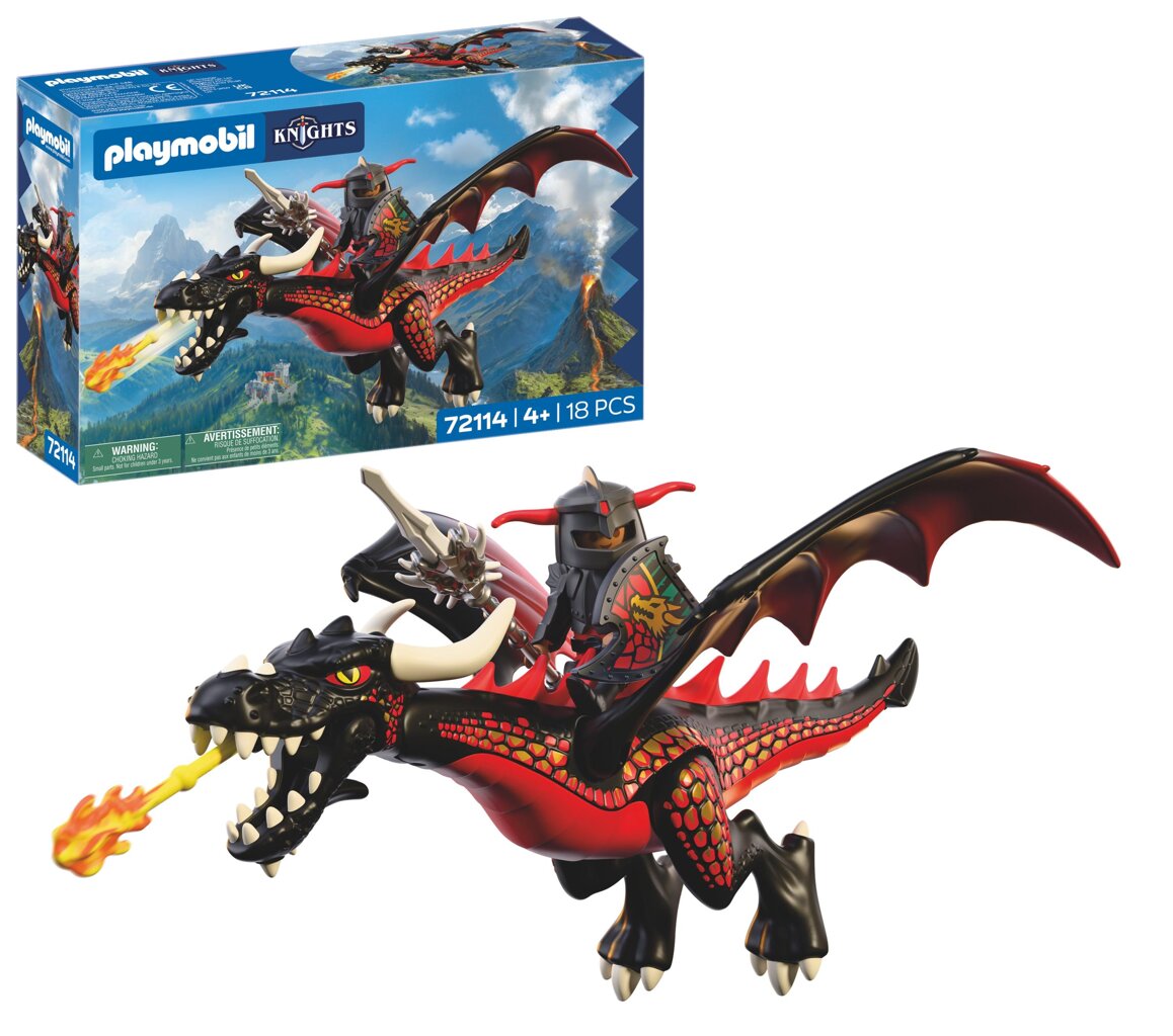 Playmobil Knights Czarny smok zestaw Figurka Rycerza Akcesoria 72114