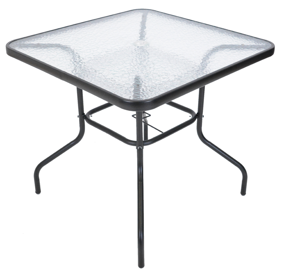 Rojaplast stůl Zwmt 80x80 cm kovový se skleněnou deskou