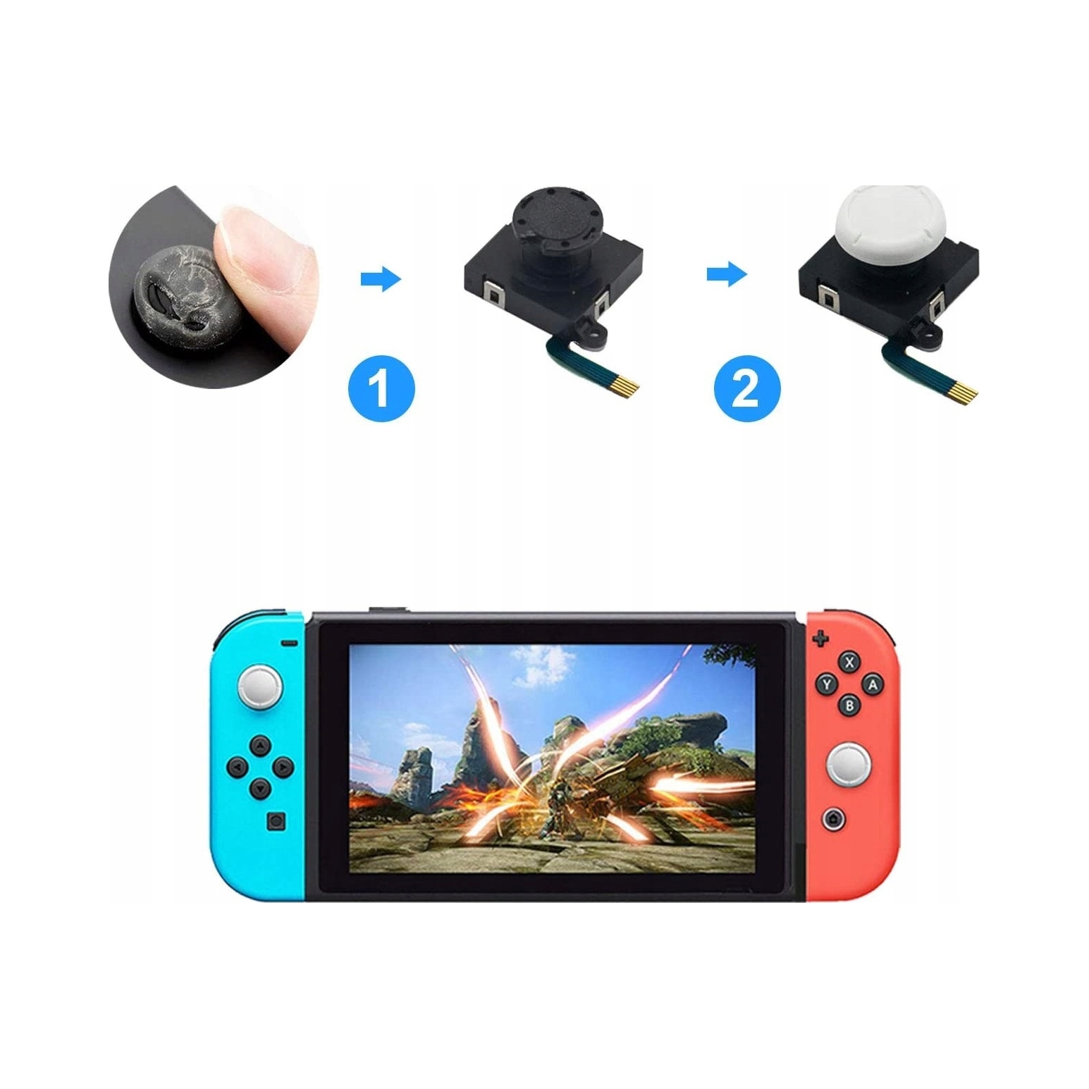 Nakładki gumowe KBR Games czarne na plastik Joy-Con 2 szt.