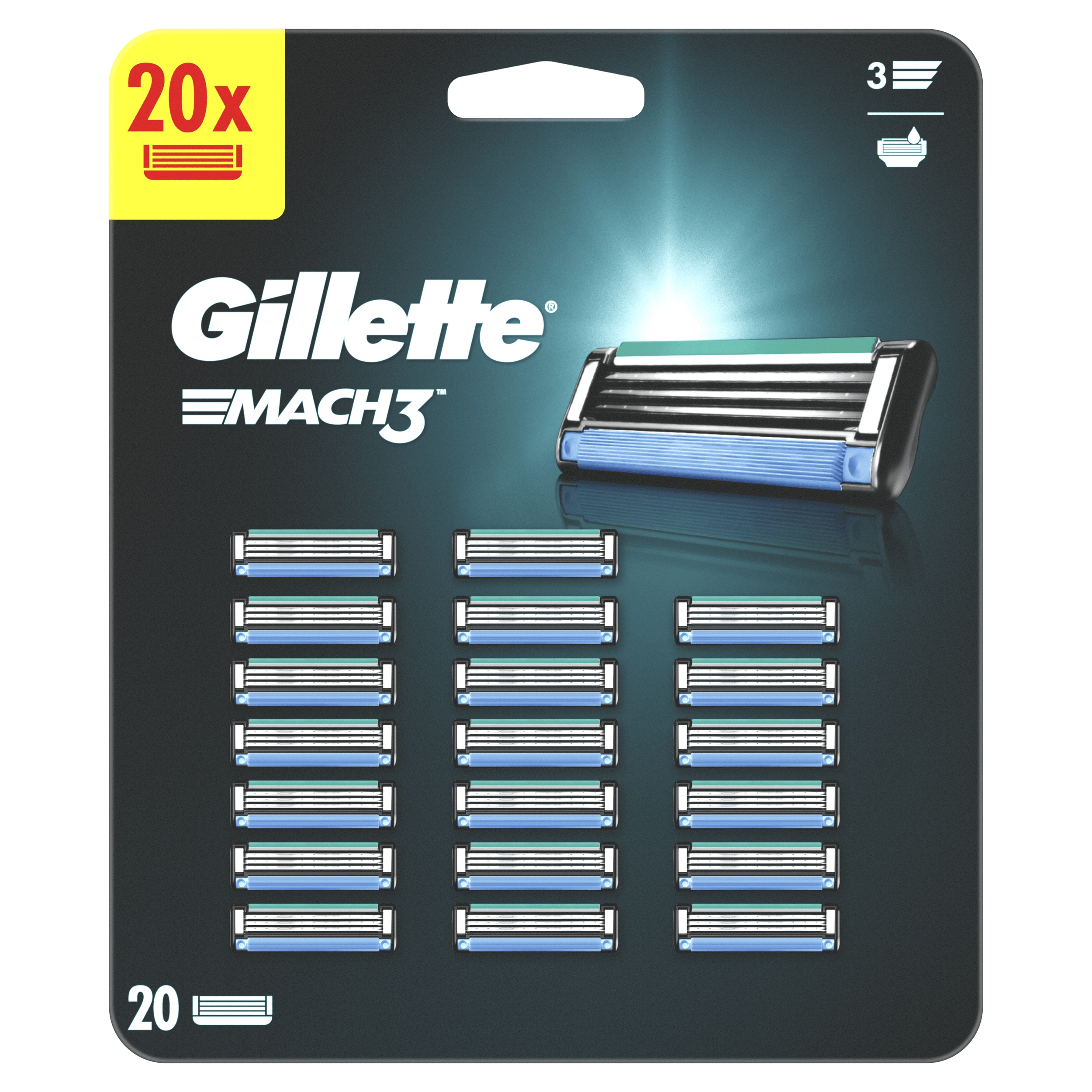 

Gillette Mach3 Ostrza wkłady do maszynki 20 sztuk
