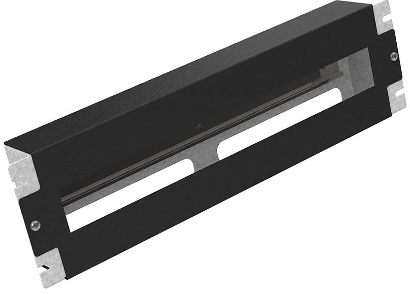 Inštalačný panel 3U s Din lištou do 19" rozvádzača, Bk RAL9005 80138325