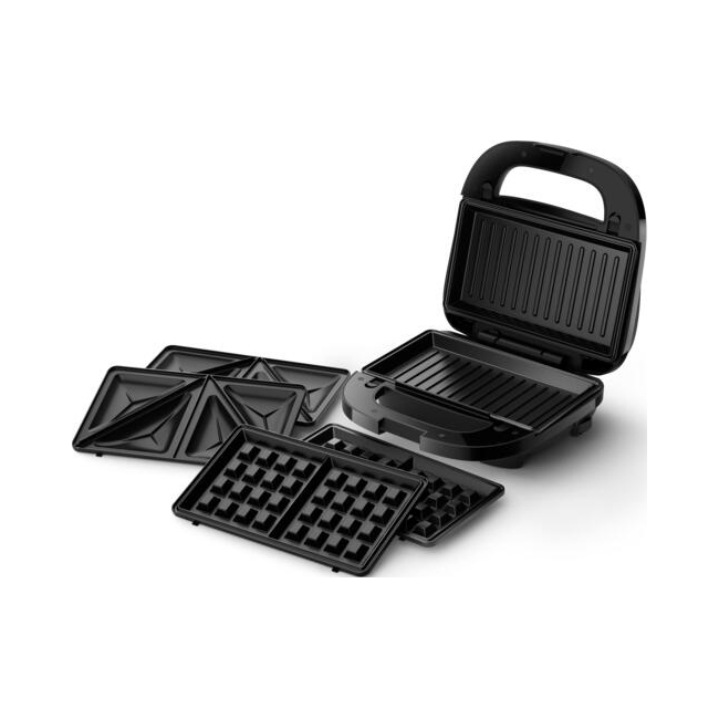 PHILIPS Opiekacz 5000 Seria 750W Panini Gofry Kanapki Czarny Srebrny — miniatura 8