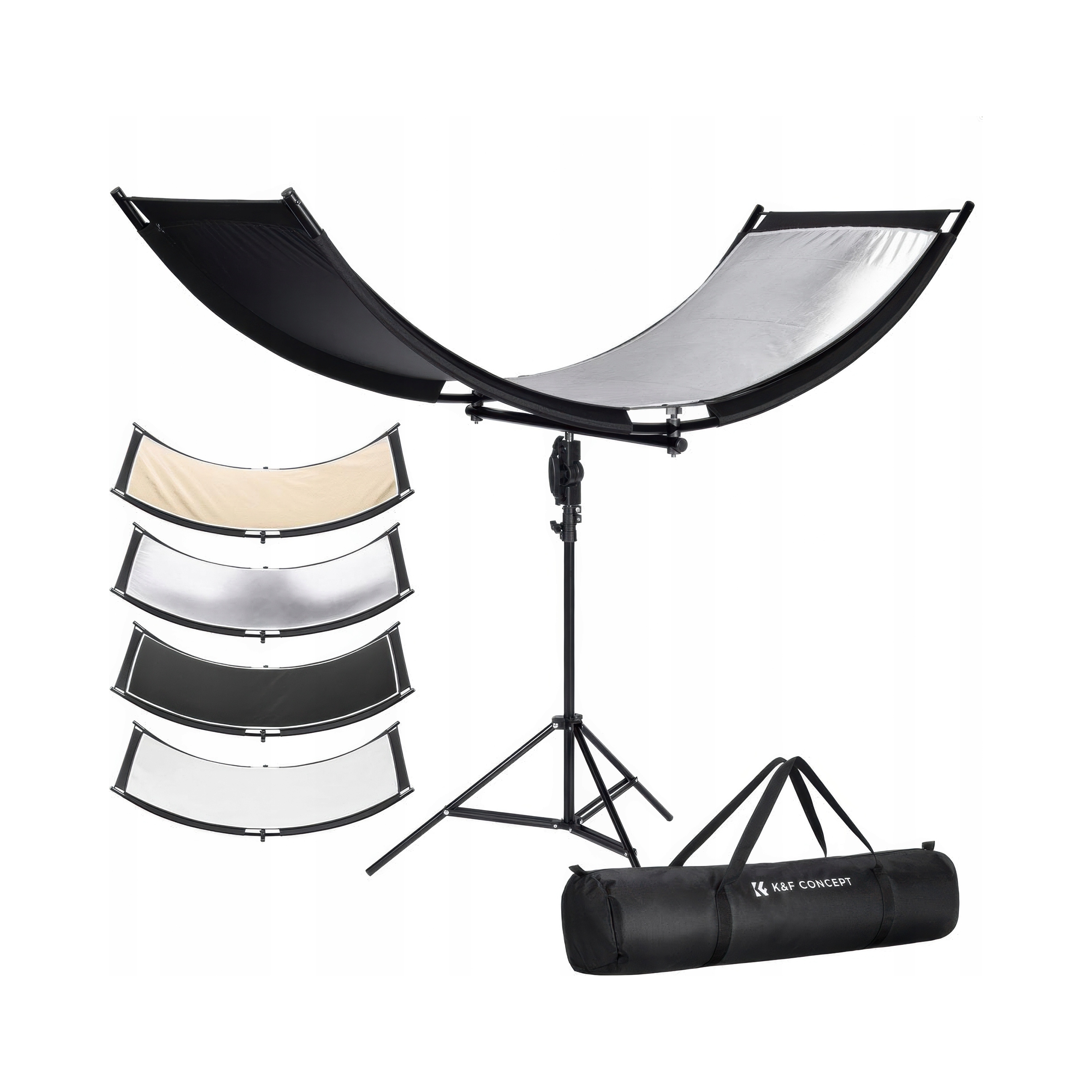 Zakřivená Fotografická Clona 180 X 60 CM, Nastavitelný Stojan, 192 CM Pouzdro