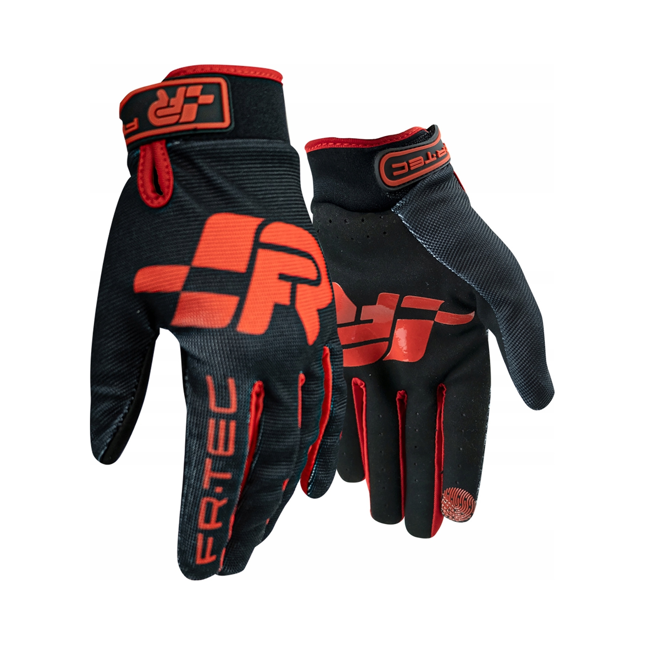Rękawice do simracingu FR-Tec Pro elastyczne czerwono-czarne