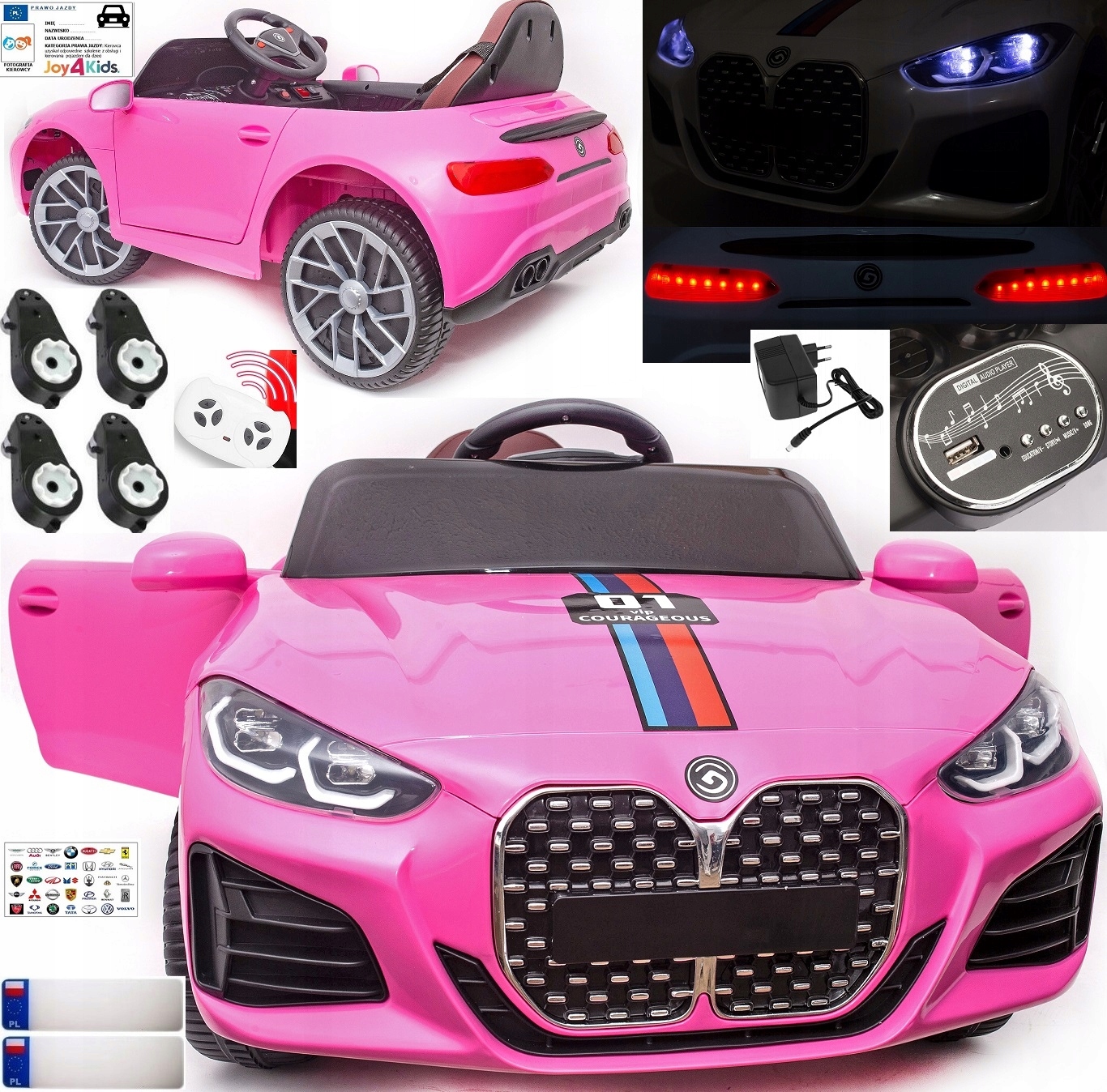 Auto Cabrio M4 Na Akumulator Skóra Bujanie Led Pilot Amortyzatory