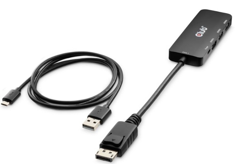 Club3D hub Mst (Multi Stream Transport) DisplayPort 1.4 na 3x Hdmi 8K60Hz