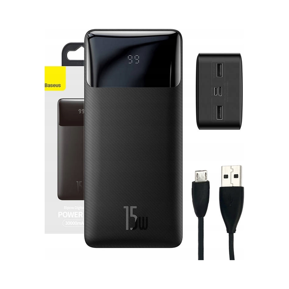 Powerbanka Baseus Bipow Digital Display PPBD050201 30000mAh 15W Pd 3A 2x Usb