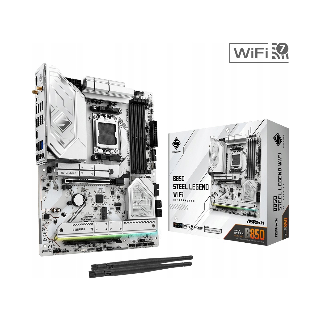 Základná doska ASRock B850 Steel Legend Wifi 7 Atx AM5 DDR5 PCIe 5.0 M.2