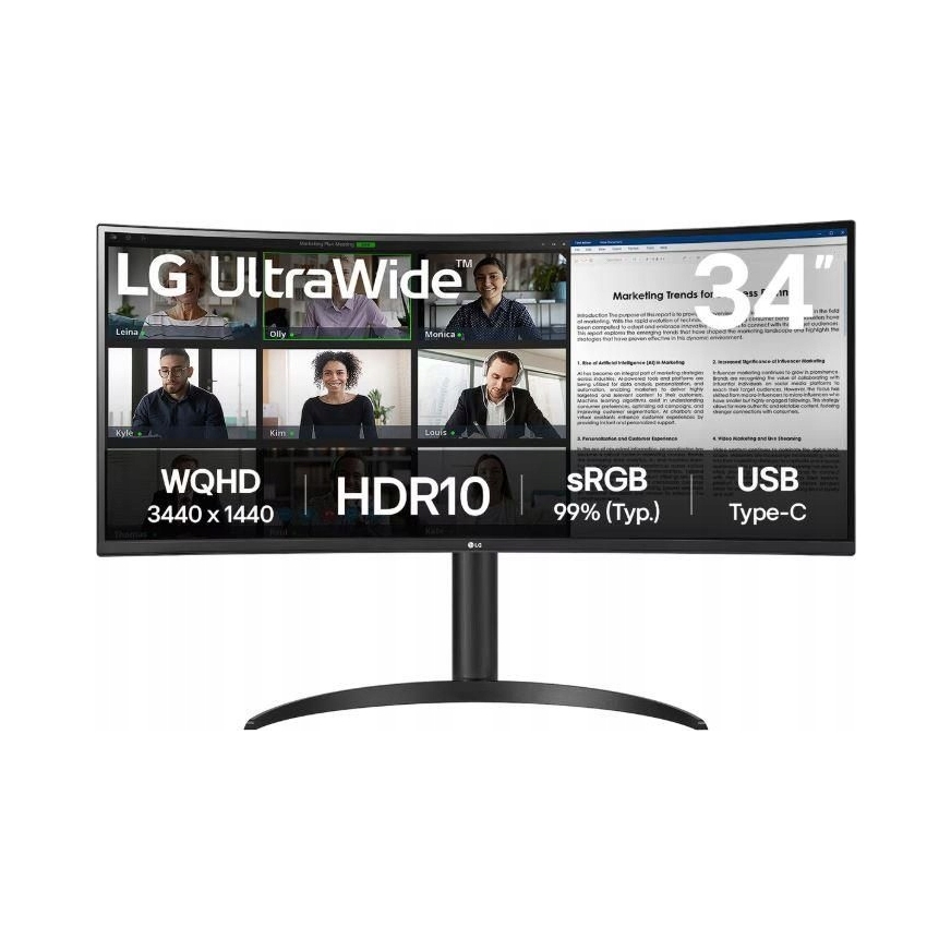 Lg 34WR55QK-B Led monitor 34" 3440 x 1440 px Va