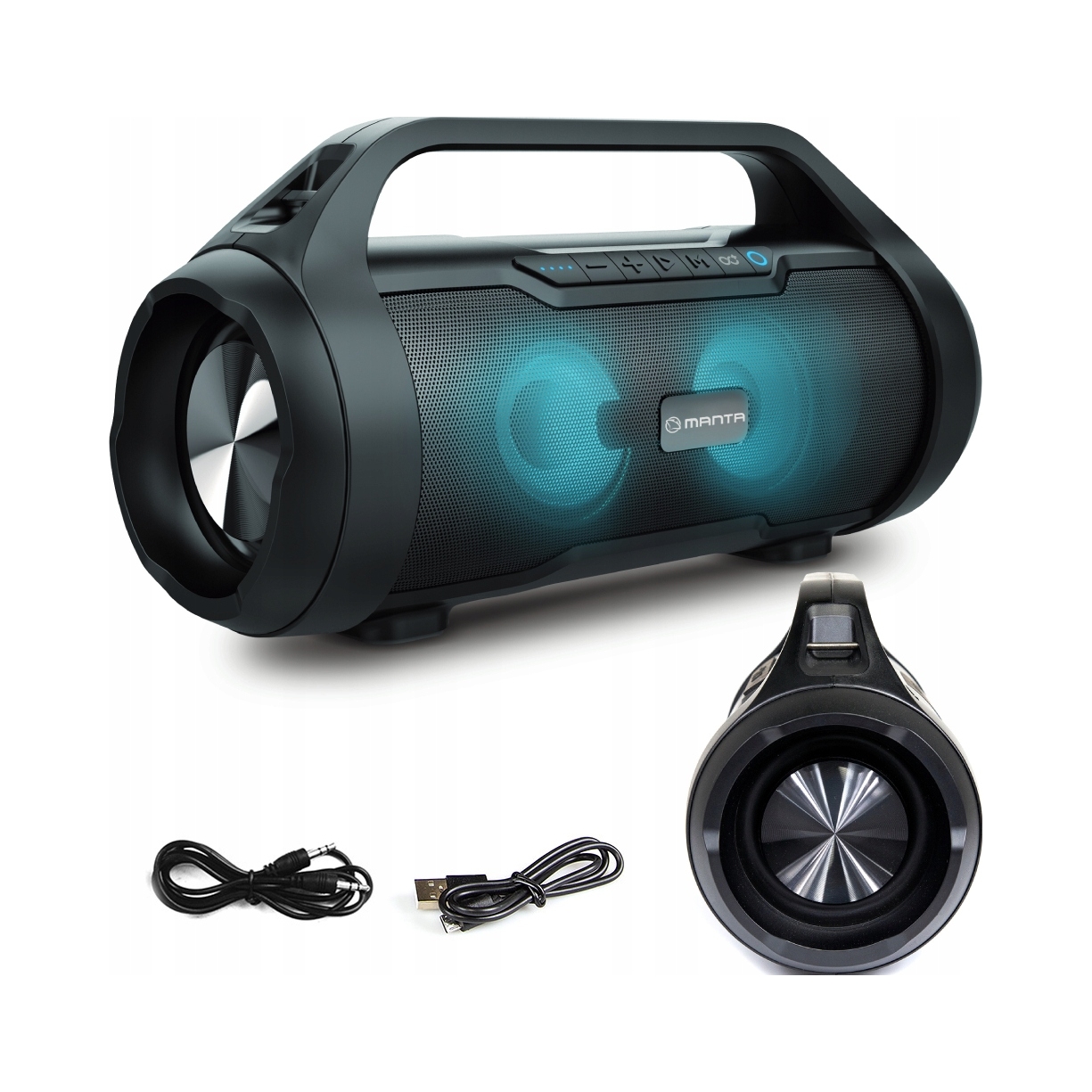 Prenosný bluetooth reproduktor bezdrôtový Manta SPK215 čierny 30 W IPX5