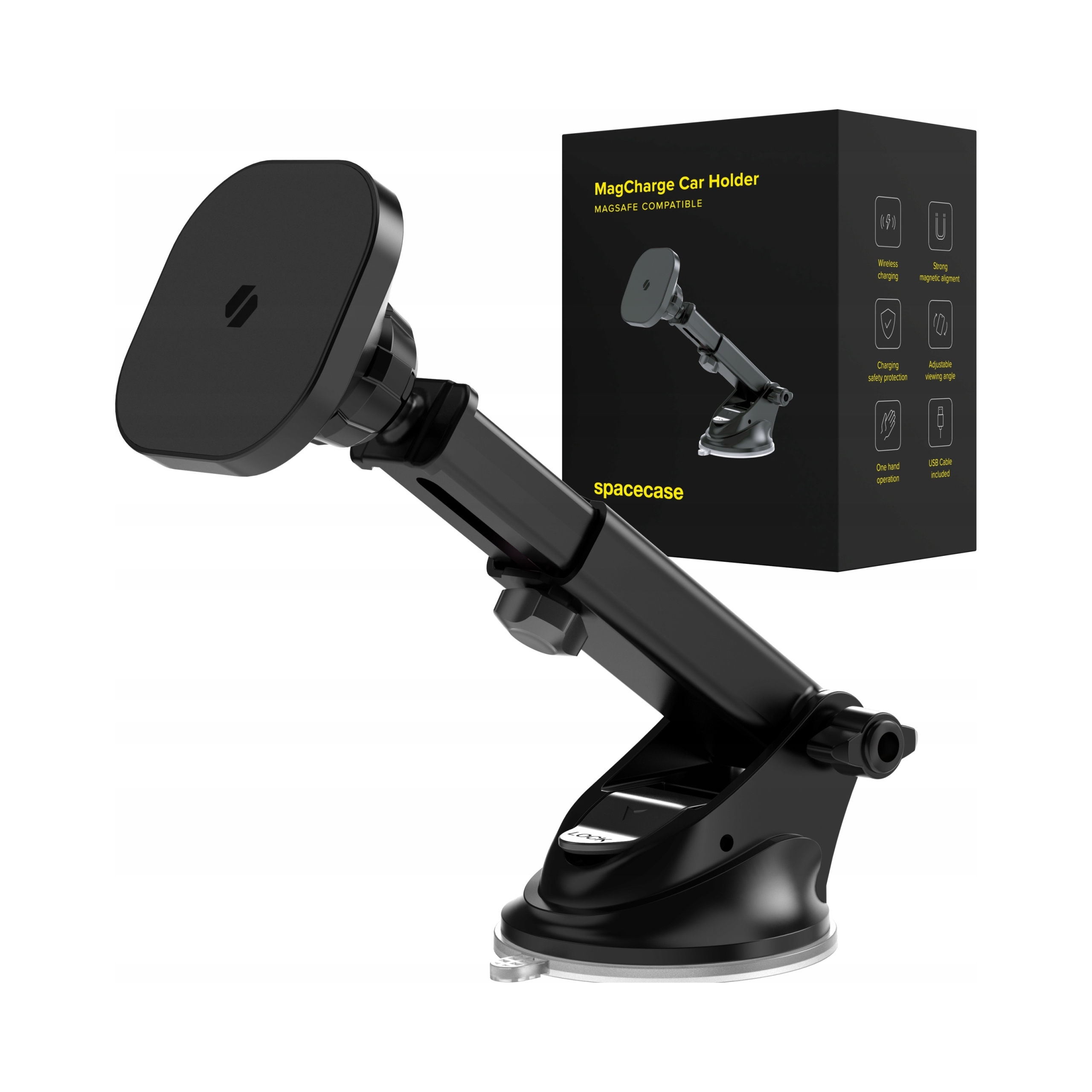 Držák do auta pro telefon s indukční nabíječkou Mag Spacecase WM9B