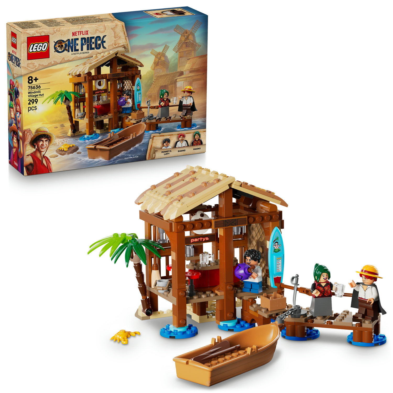 2X Zestaw klocków LEGO One Piece Chatka w wiosce Fuusha 299 elementów 75636