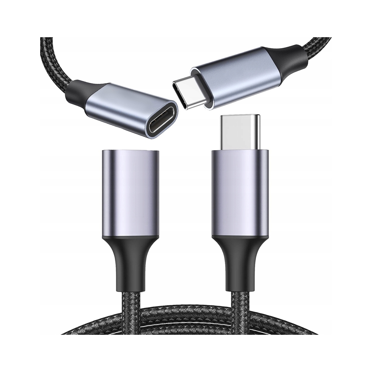 Przedłużacz USB-C Verk Group 2 m w oplocie