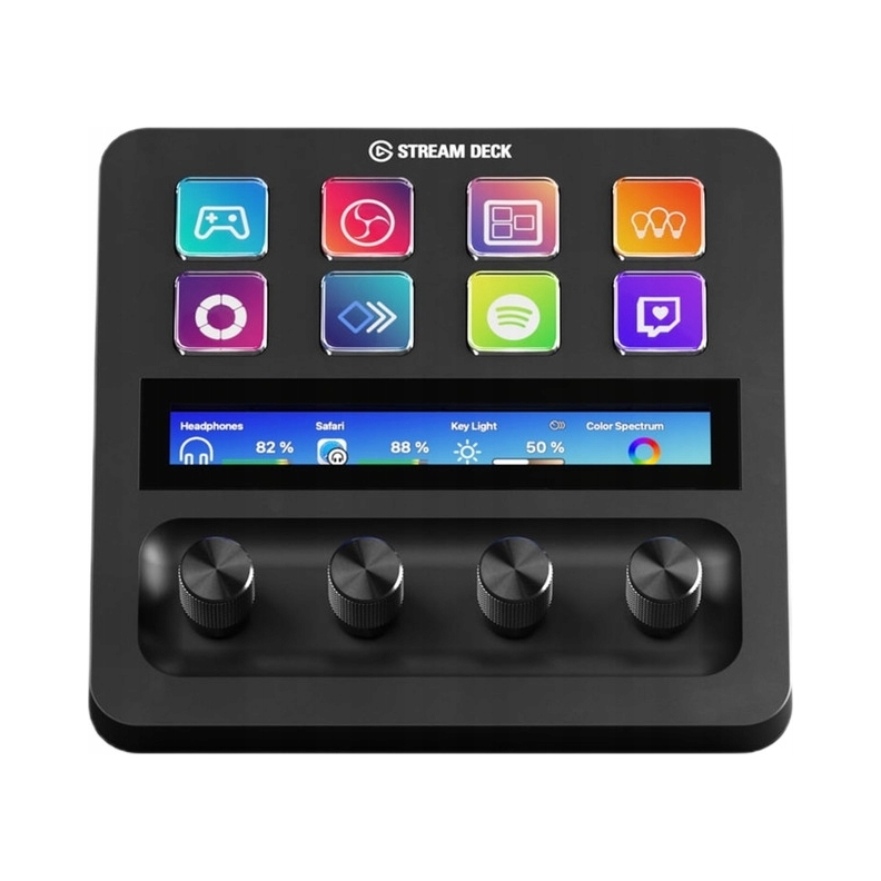 Rejestrator Elgato Stream Deck + XLR czarny 4 pokrętła 8 przycisków LCD
