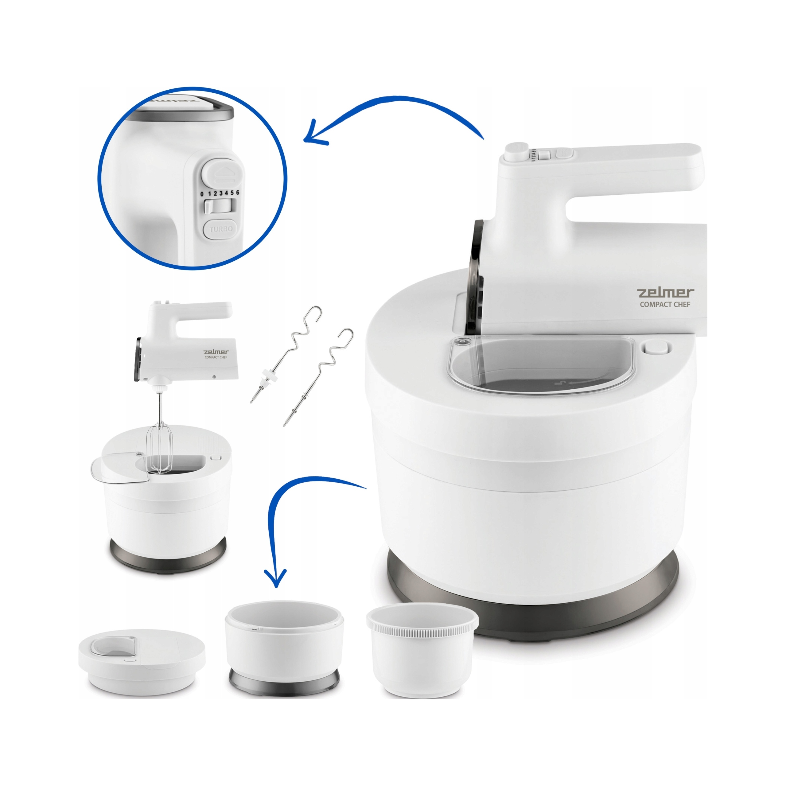 Mikser ręczny Zelmer ZHM2759 Compact Chef 1000 W biały